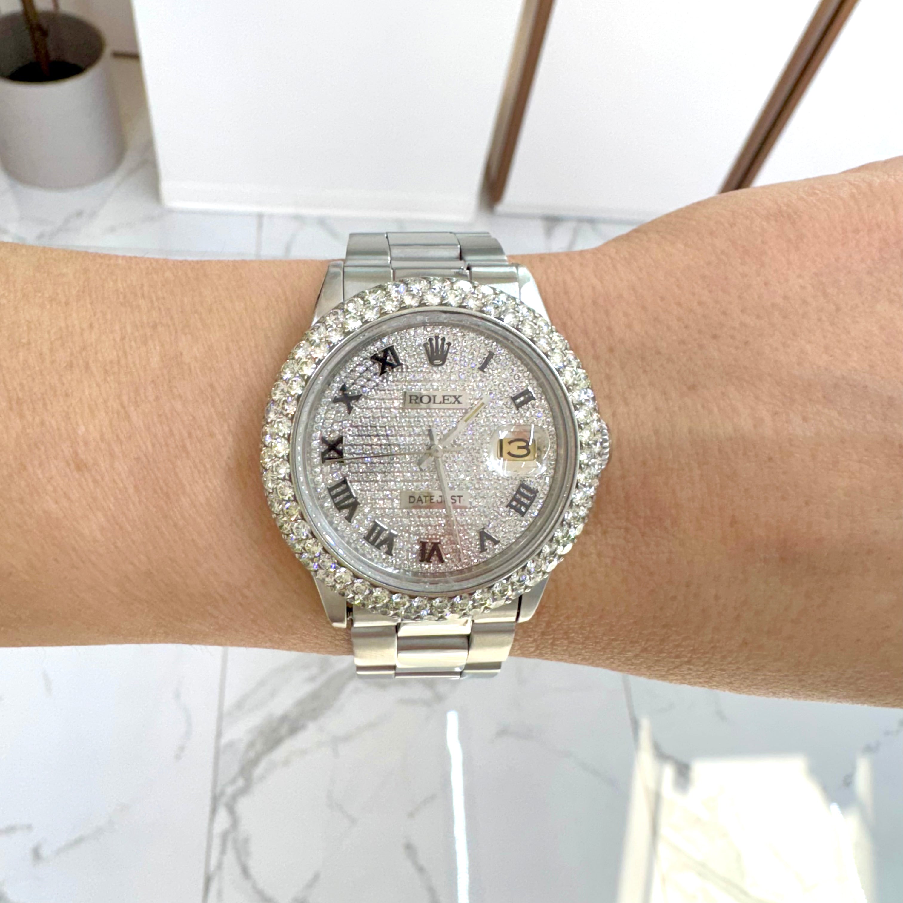 Rolex Datejust 36MM 16014 Diamond Roman Dial Oyster Stainless Steel Watch