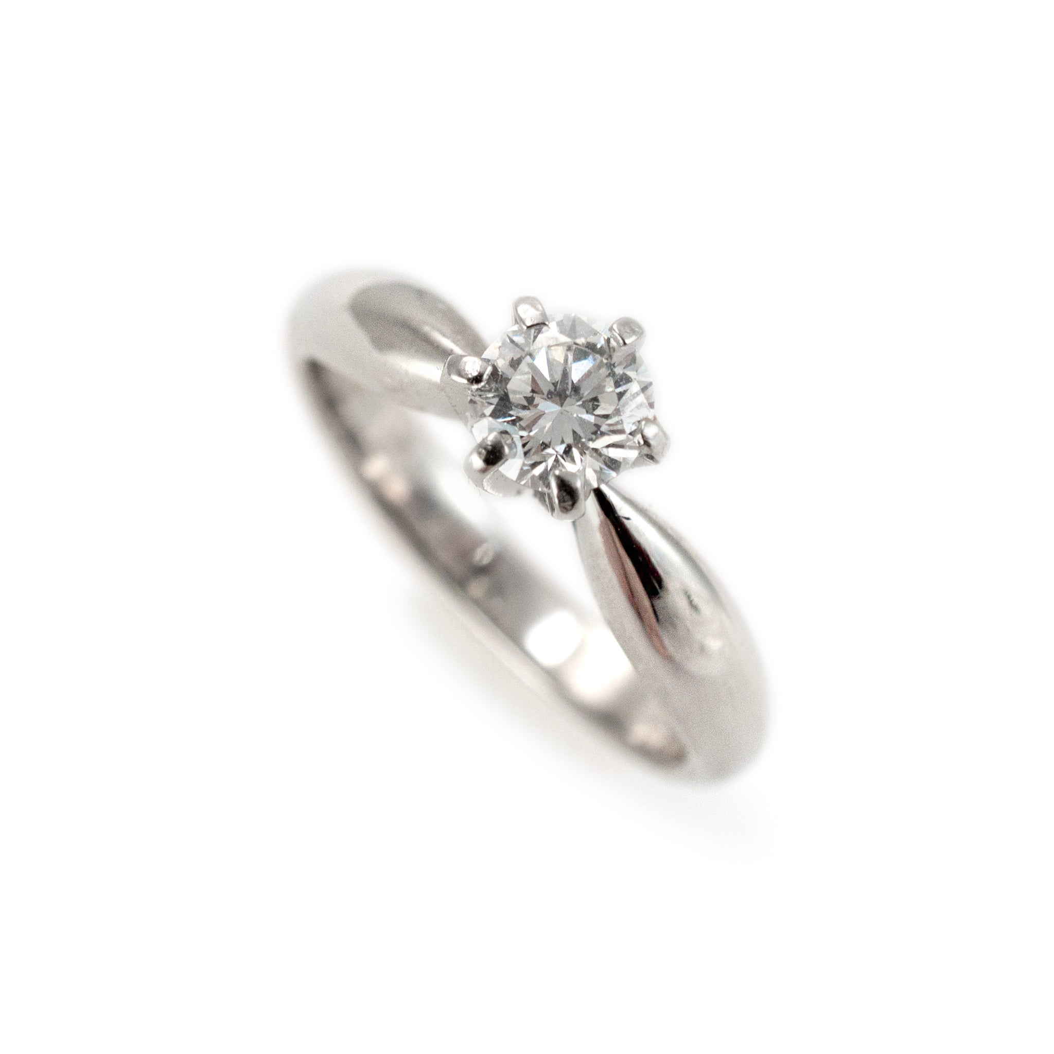 James Avery 18K White Gold Platinum GIA 0.50ct Diamond Solitaire Engagement Ring