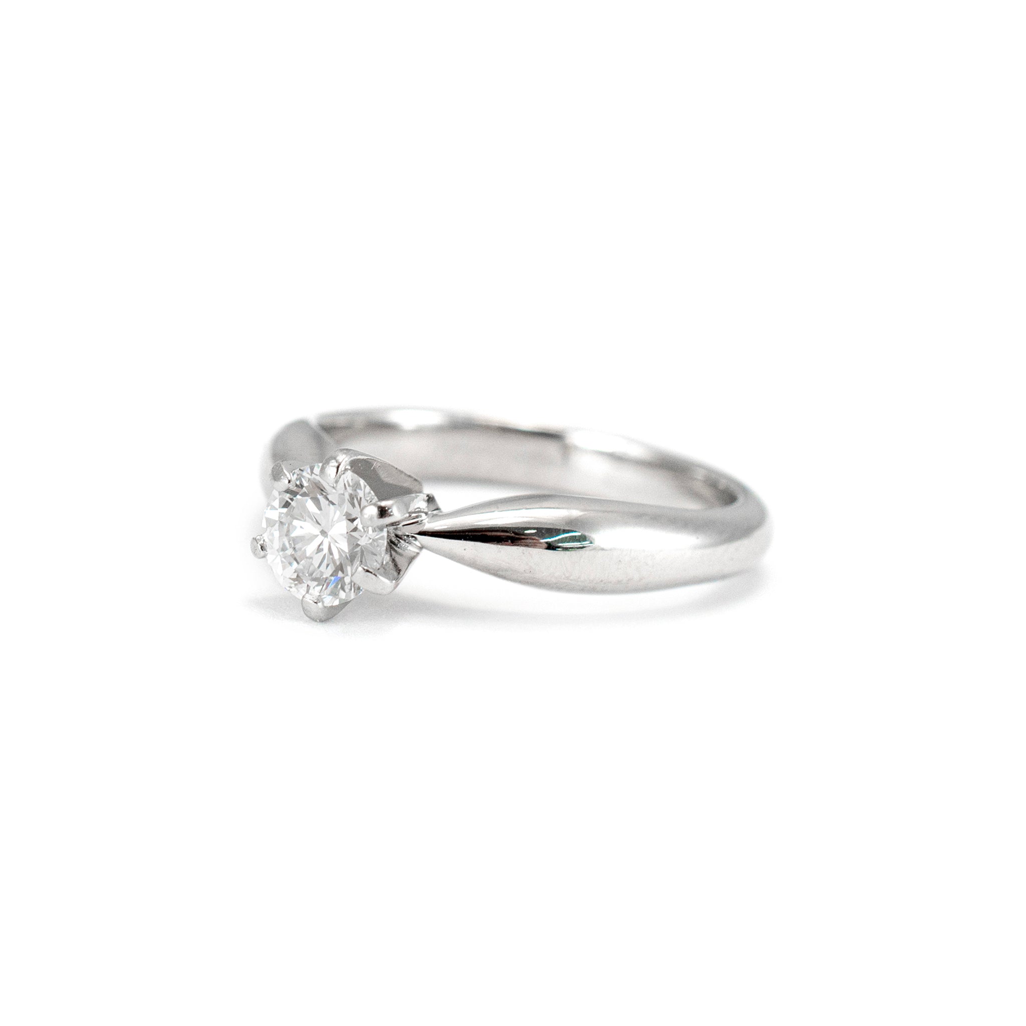 James Avery 18K White Gold Platinum GIA 0.50ct Diamond Solitaire Engagement Ring