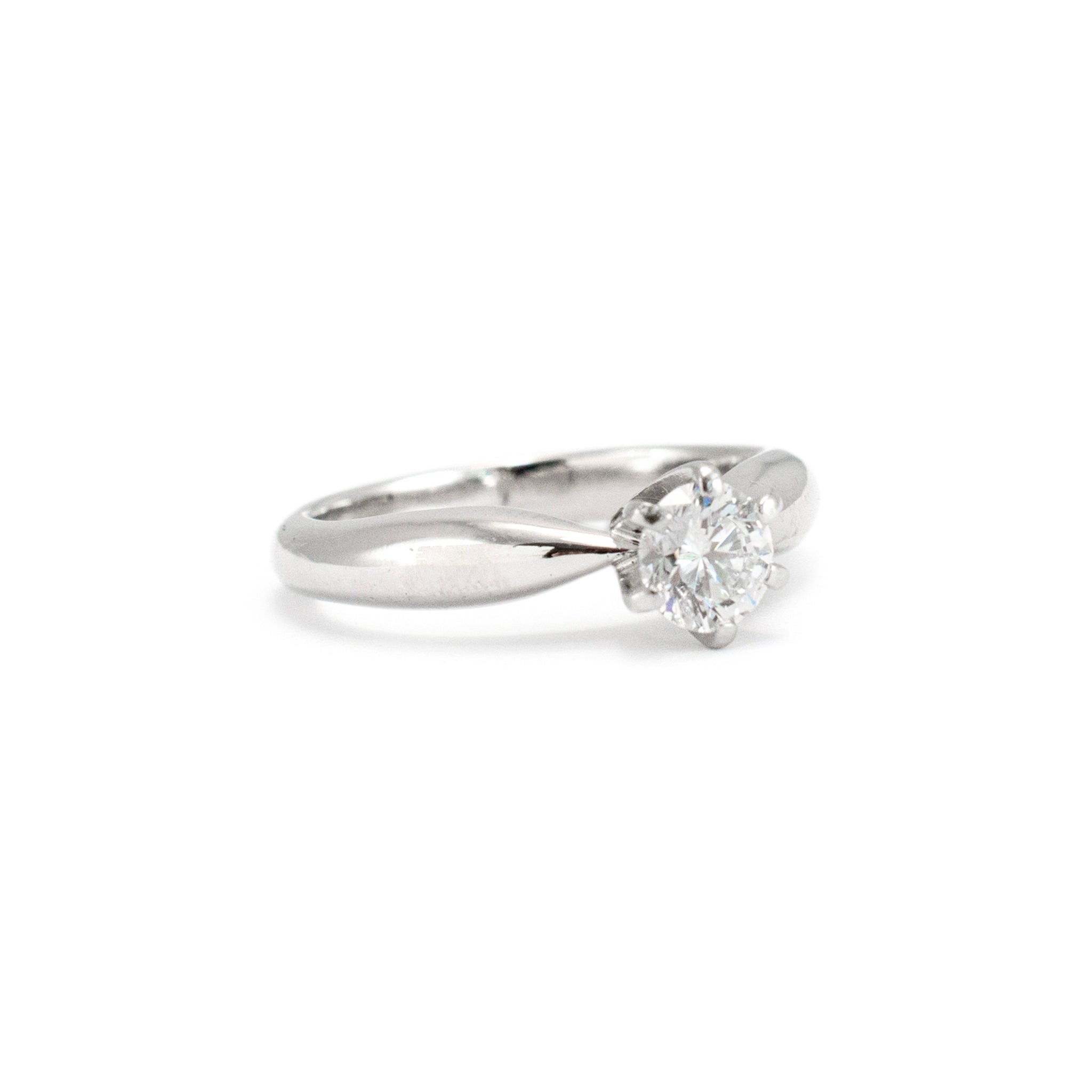 James Avery 18K White Gold Platinum GIA 0.50ct Diamond Solitaire Engagement Ring