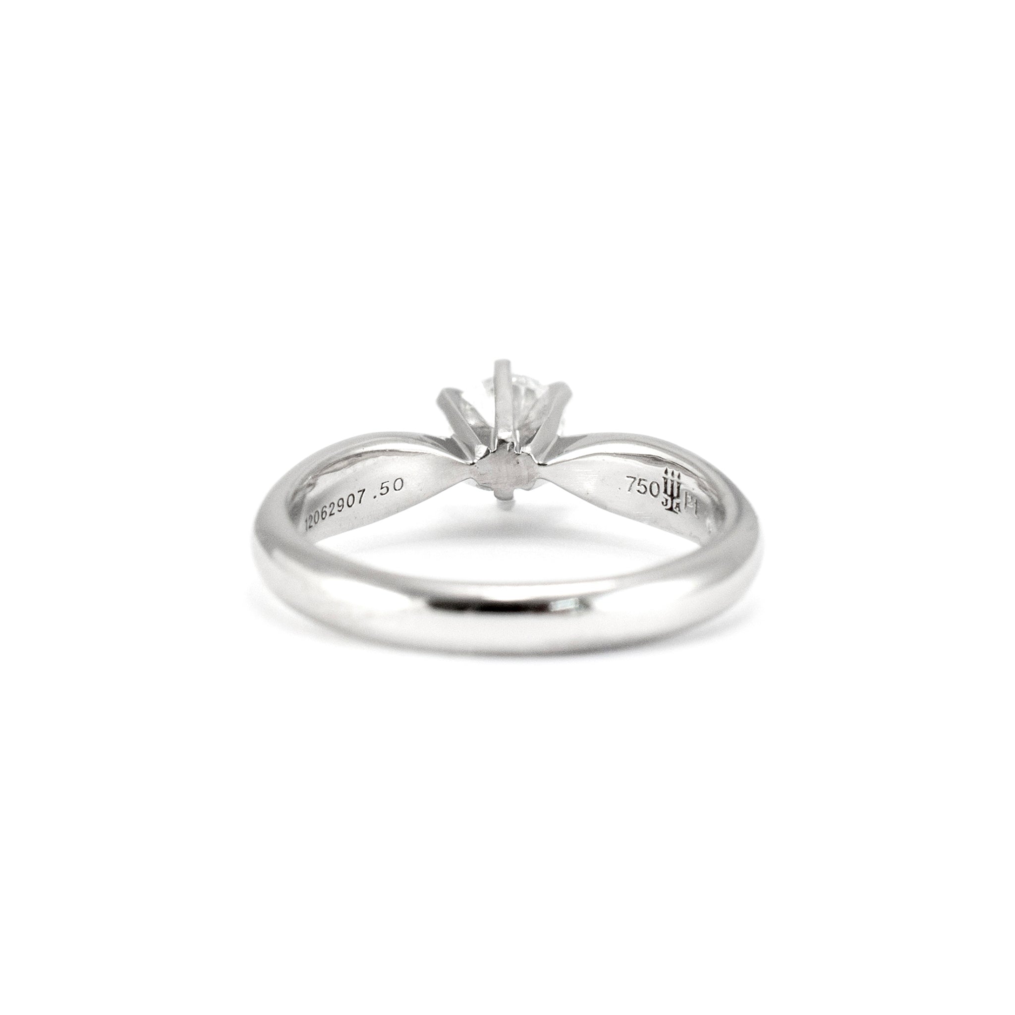 James Avery 18K White Gold Platinum GIA 0.50ct Diamond Solitaire Engagement Ring