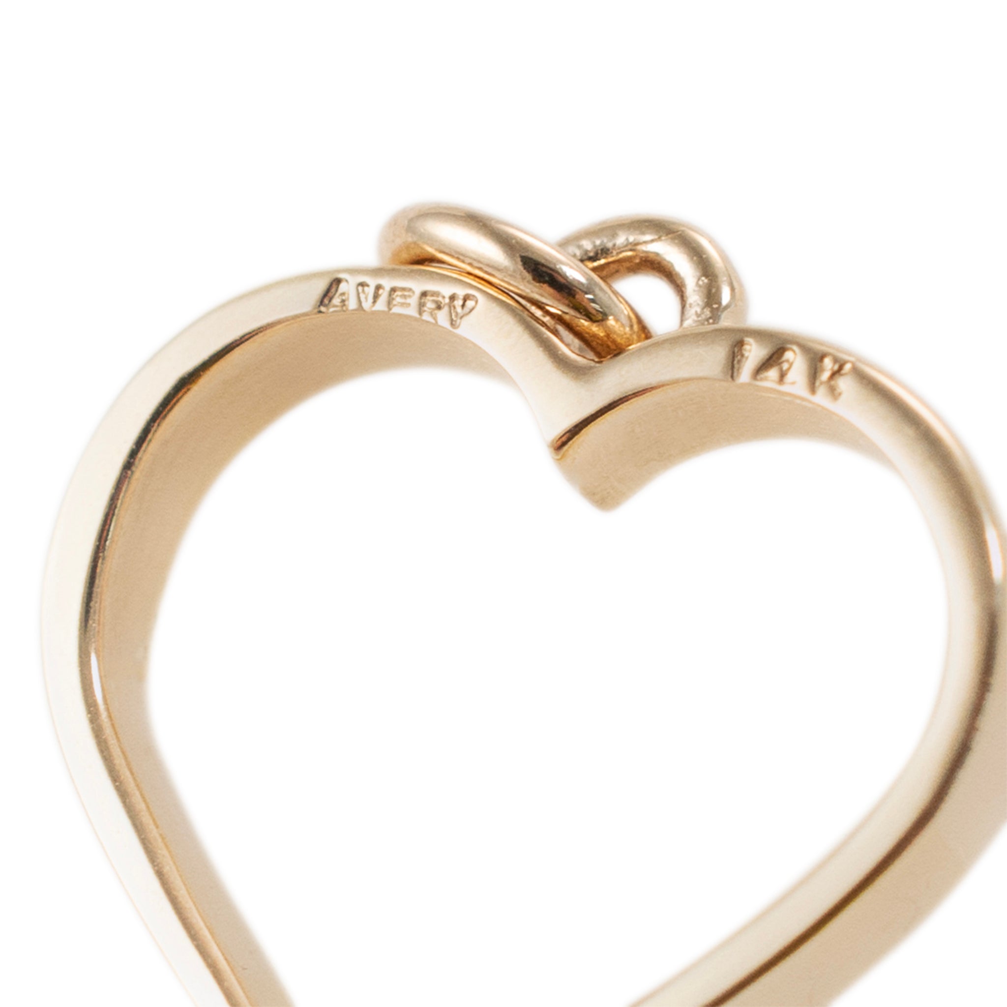 James Avery Retired 14K Yellow Gold Open Heart Charm Pendant