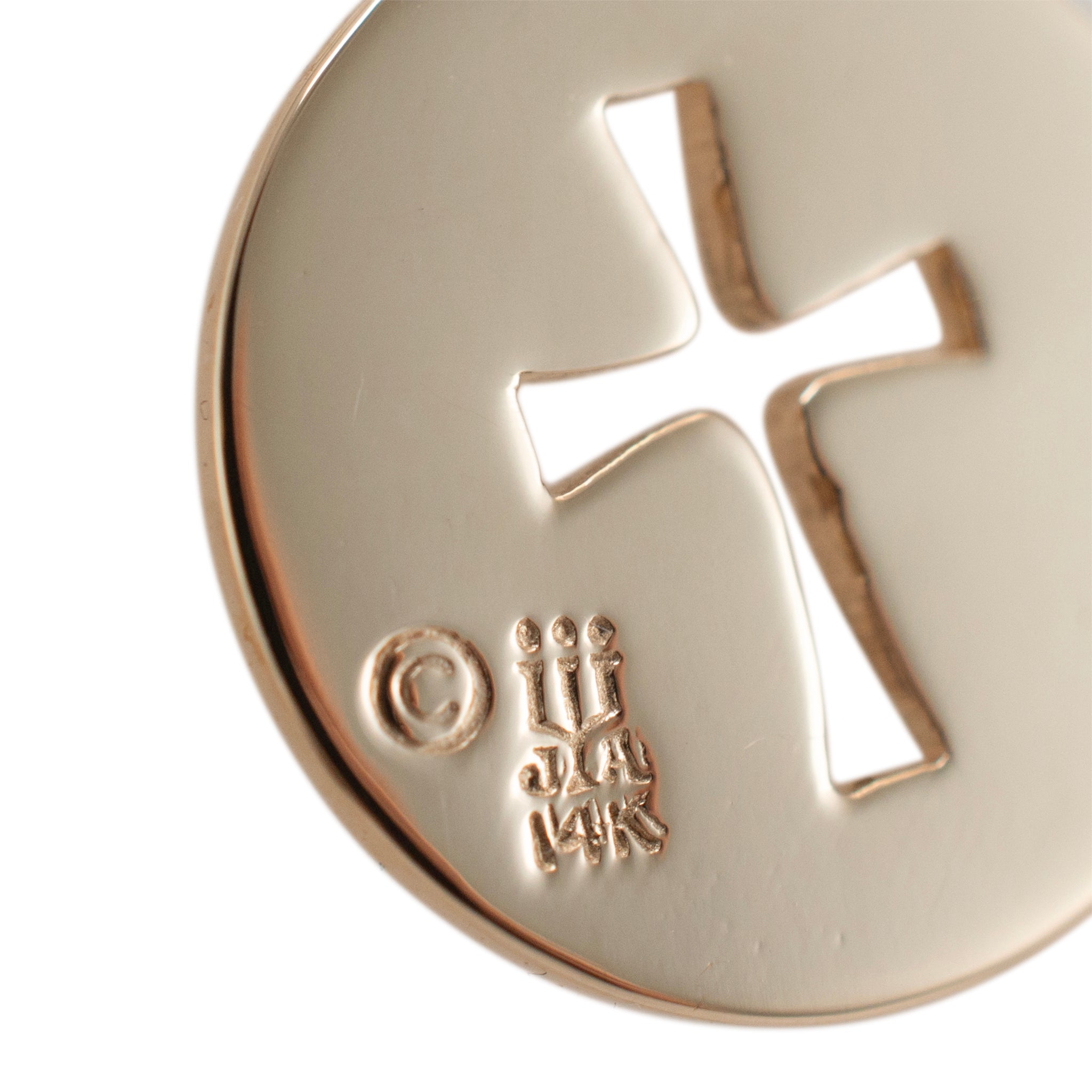 James Avery Retired 14K Yellow Gold Round Crosslet Charm Pendant