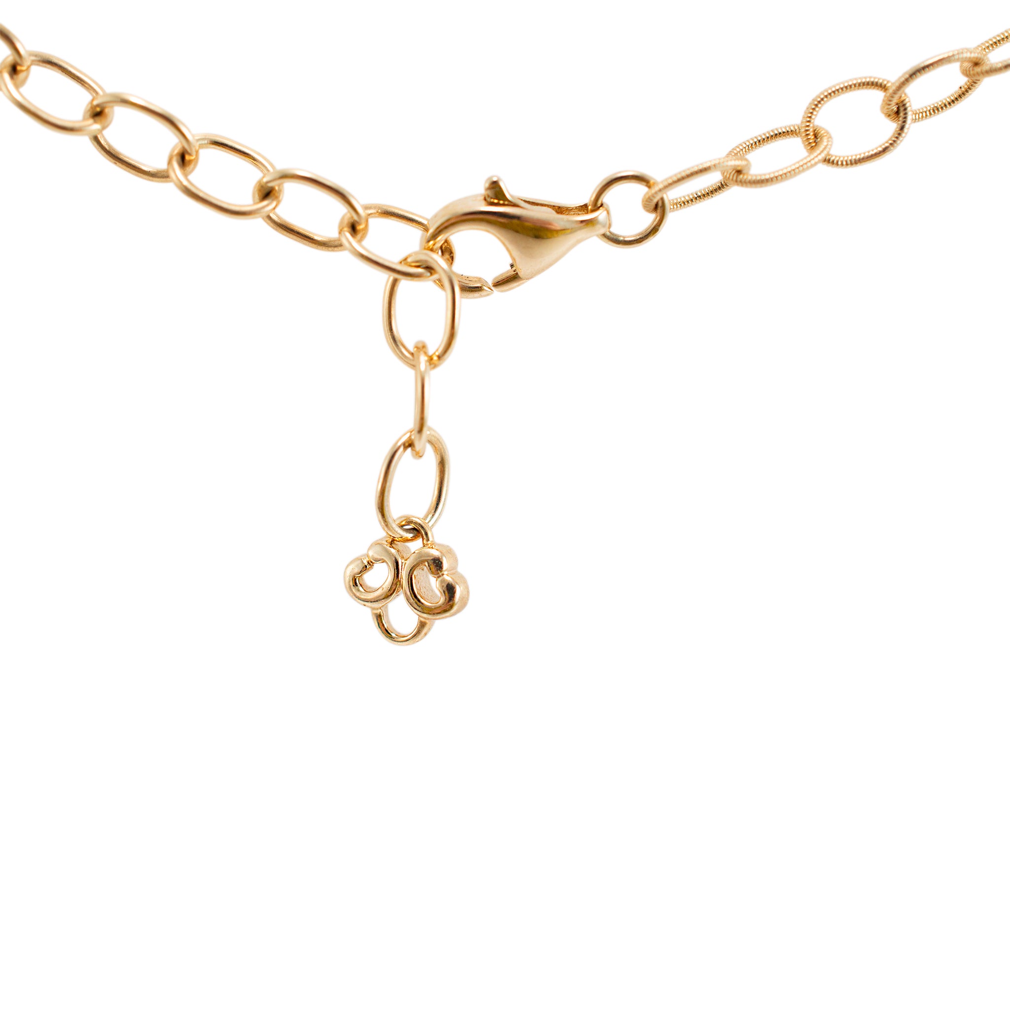 14K Yellow Gold Filigreed Style Beads Diamond Oval Pendant Necklace