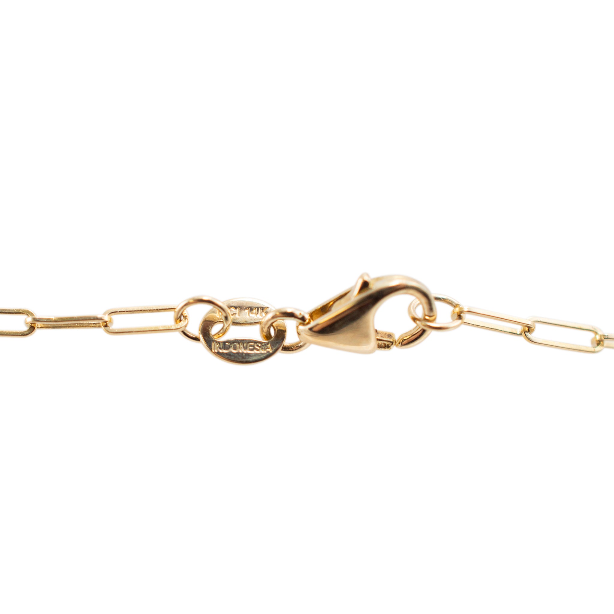 Ladies 14K Yellow Gold Oval Link Paper Clip Chain Necklace