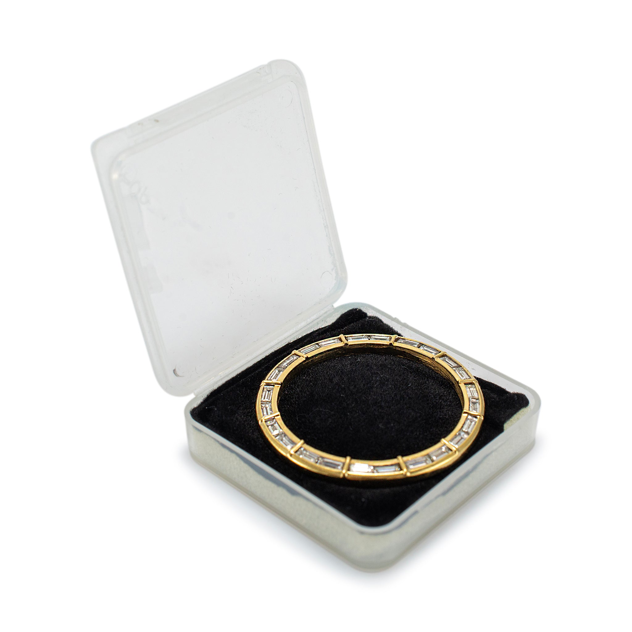 Rolex 36MM Custom 18K Yellow Gold Bar Set 2.34ct Baguette Diamond Watch Bezel
