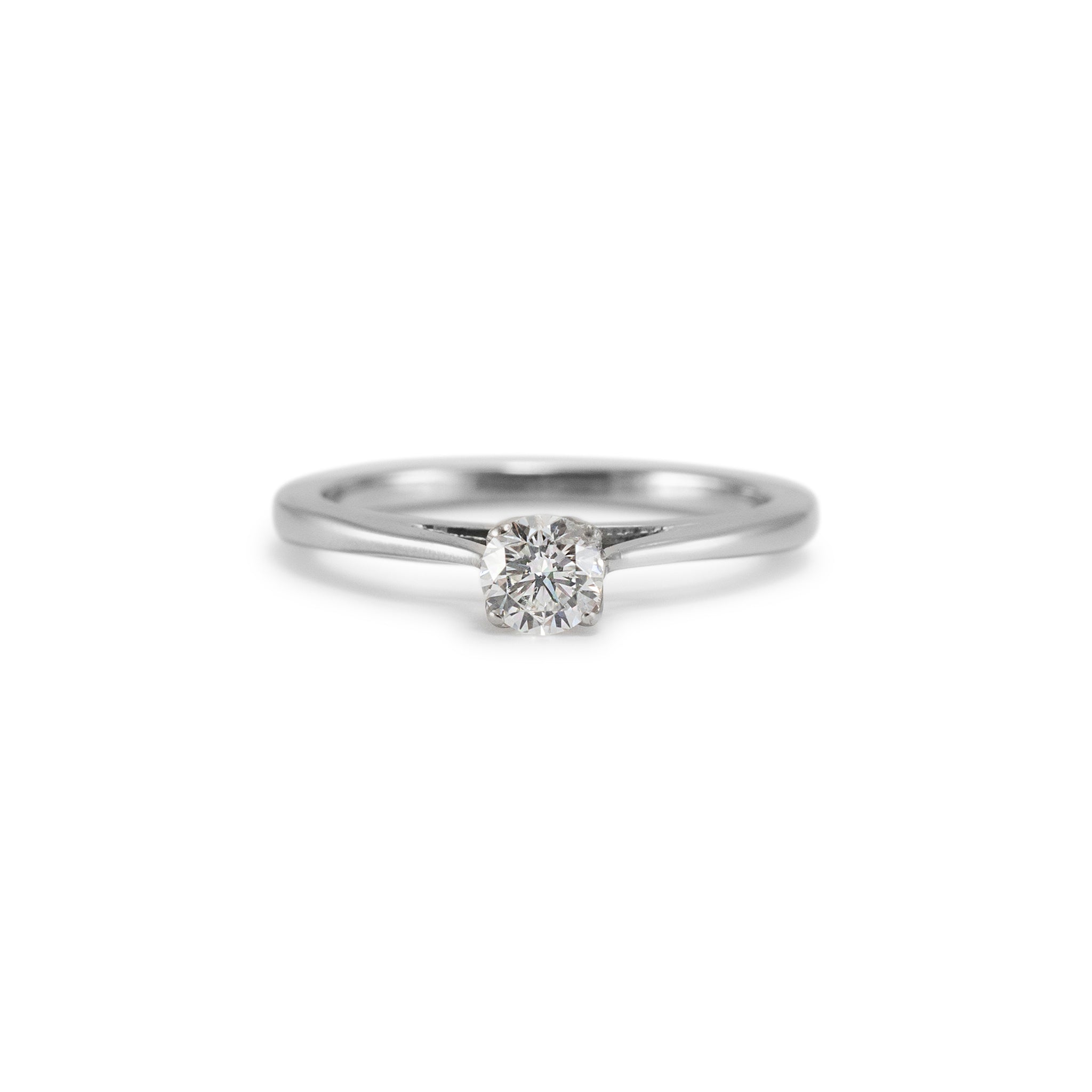 Ladies 10K White Gold Lab Grown Diamond Cathedral Engagement Ring