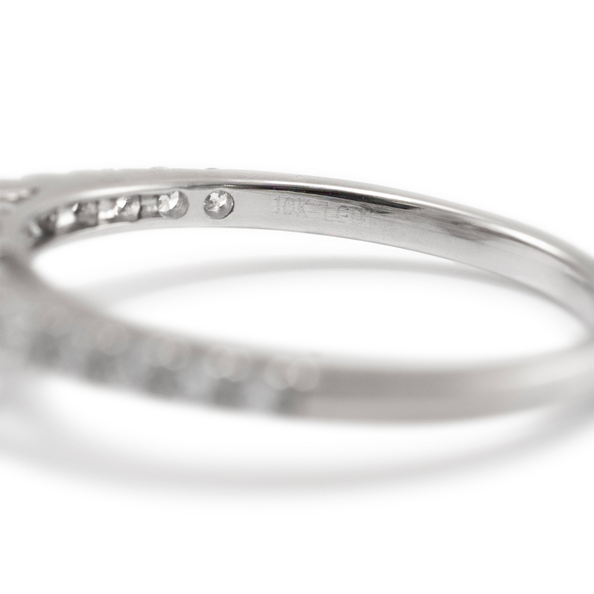 Ladies 10K White Gold Pear Shape Cluster Lab Grown Diamond Engagement Ring