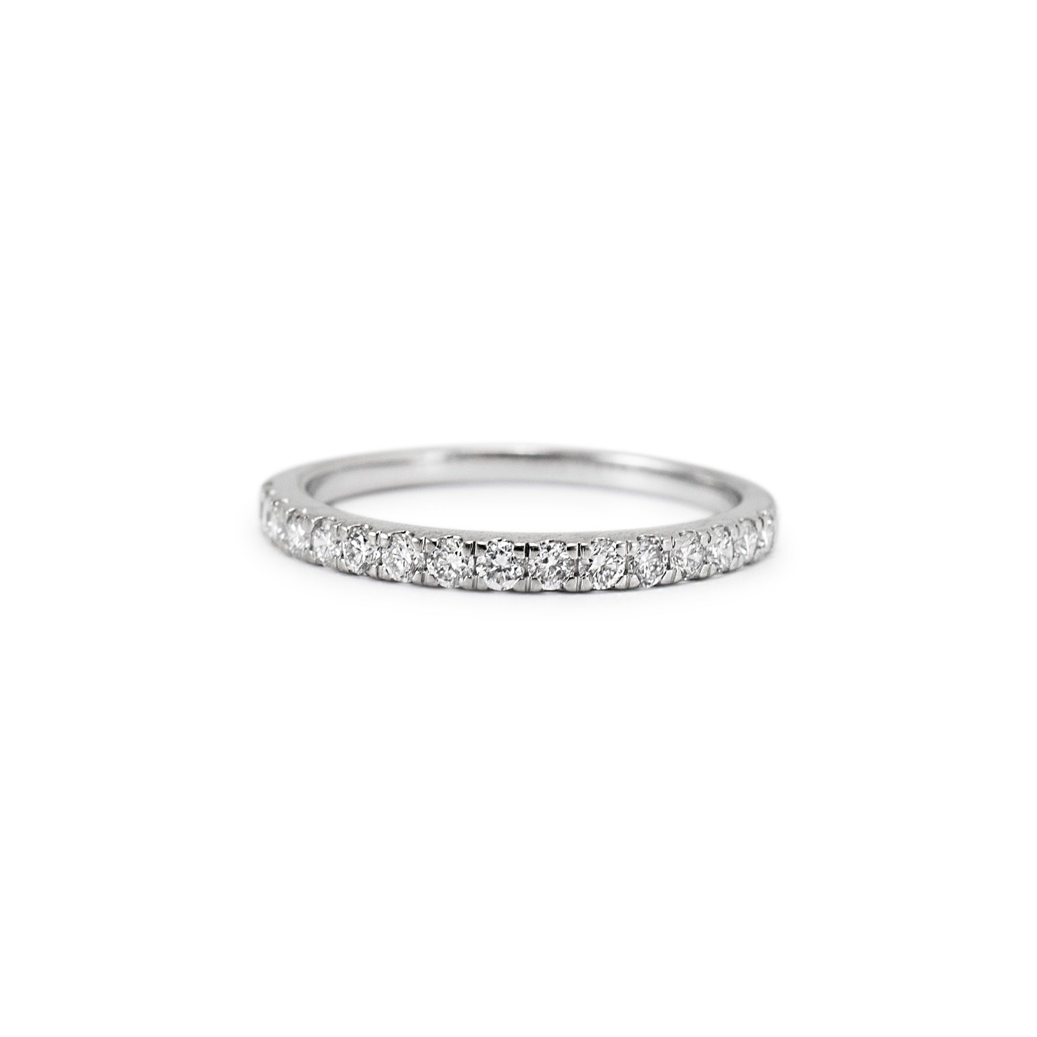 Ladies 10K White Gold Half Eternity Lab Grown Diamond Wedding Band