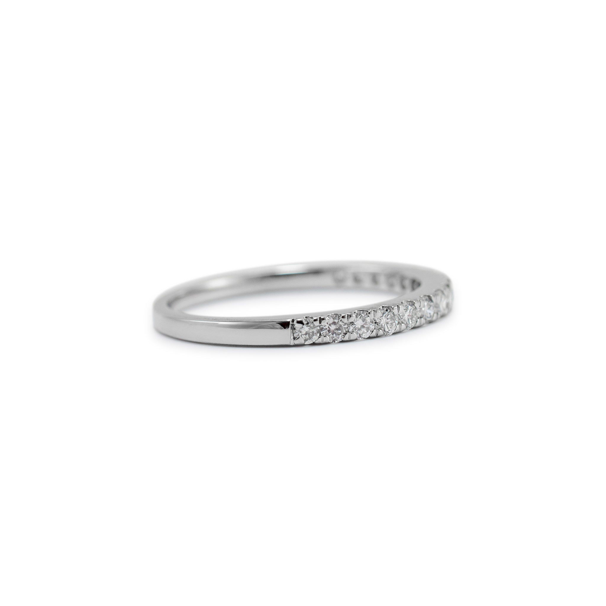 Ladies 10K White Gold Half Eternity Lab Grown Diamond Wedding Band
