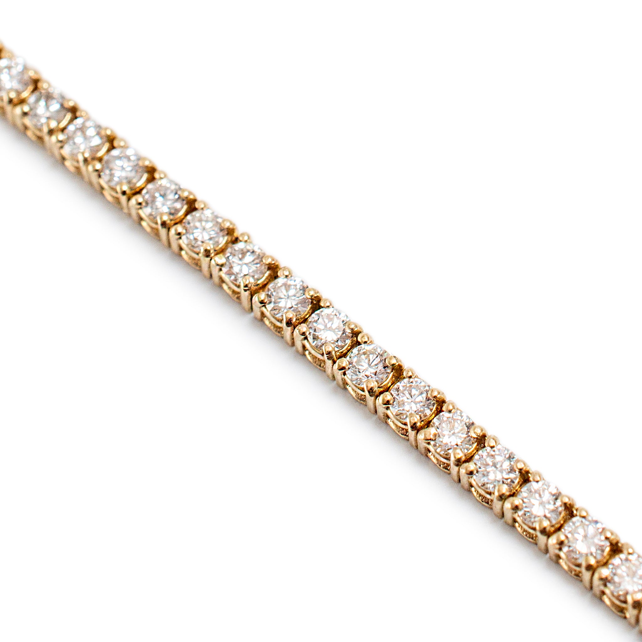 14K Yellow Gold 6.50ct Lab Grown Diamond Tennis Chain Necklace