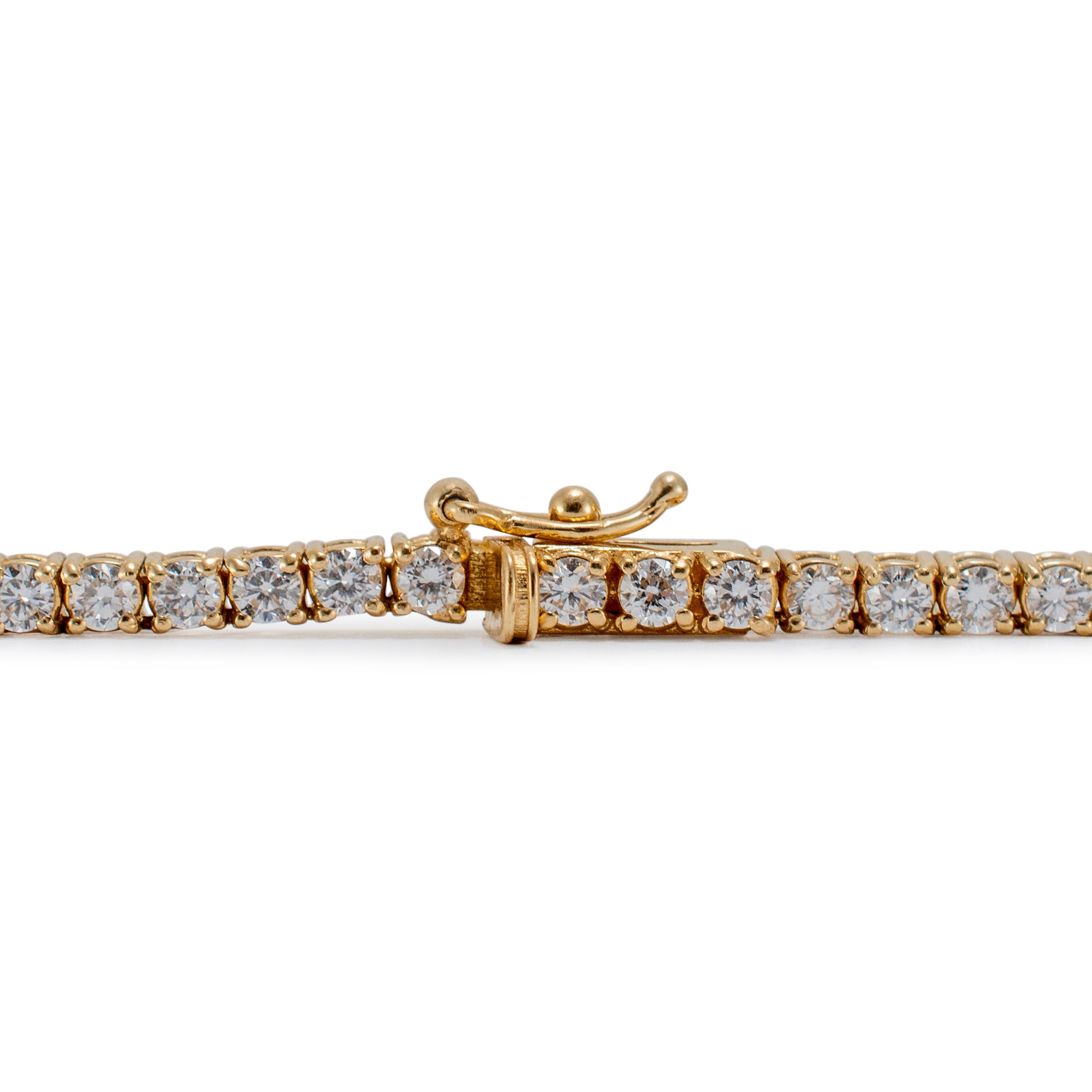 14K Yellow Gold 6.50ct Lab Grown Diamond Tennis Chain Necklace