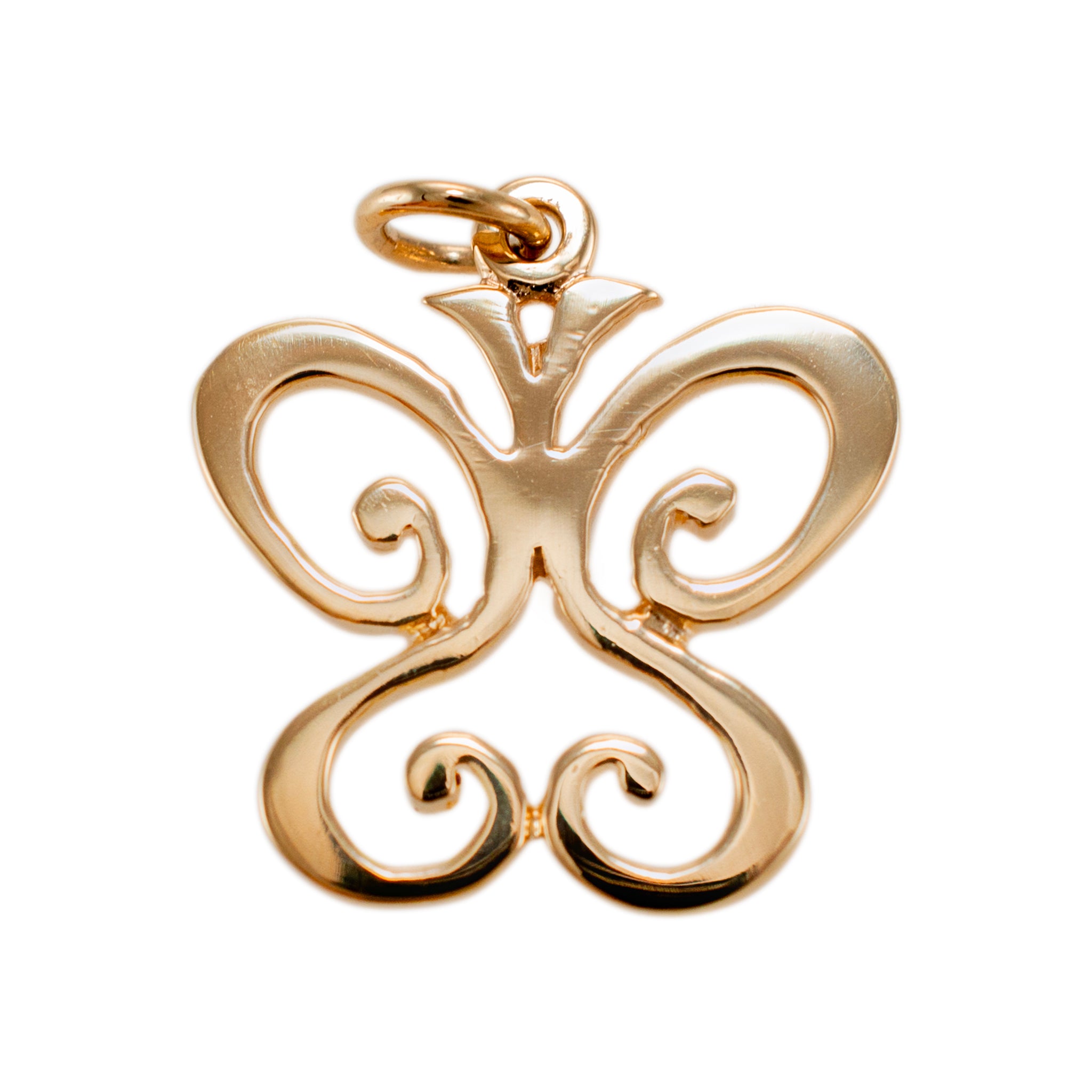 James Avery Retired 14K Yellow Gold Open Lace Butterfly Charm Pendant