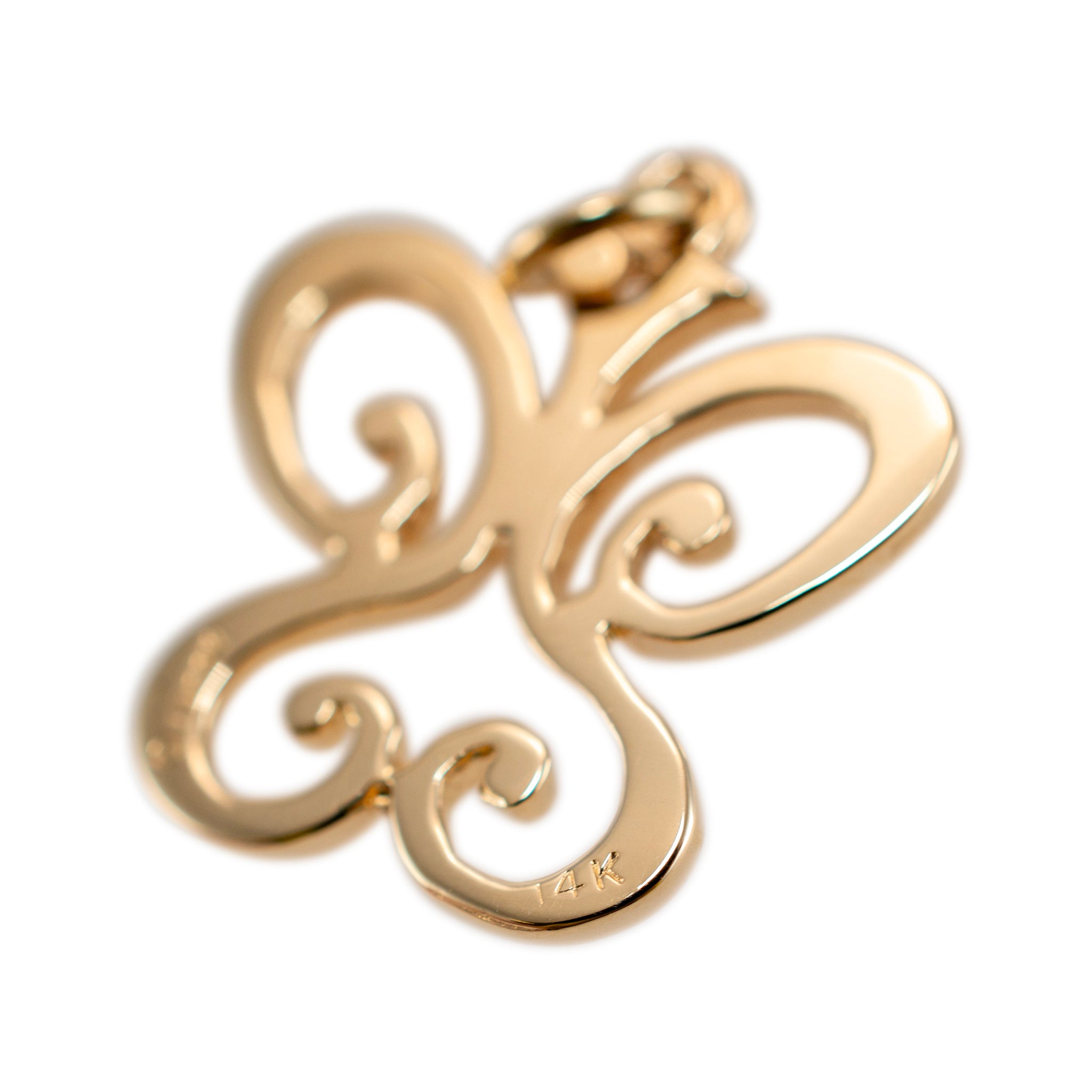 James Avery Retired 14K Yellow Gold Open Lace Butterfly Charm Pendant