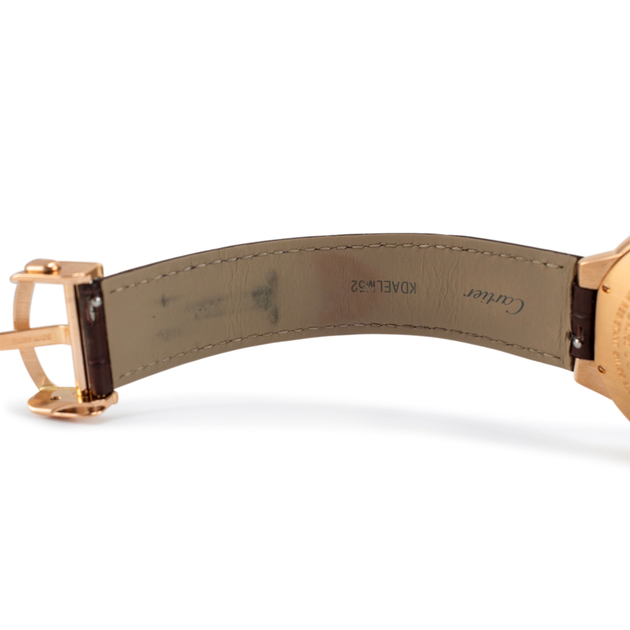 Cartier Ballon Bleu 42MM 3941 WGBB0030 18K Rose Gold Brown Leather Strap Watch