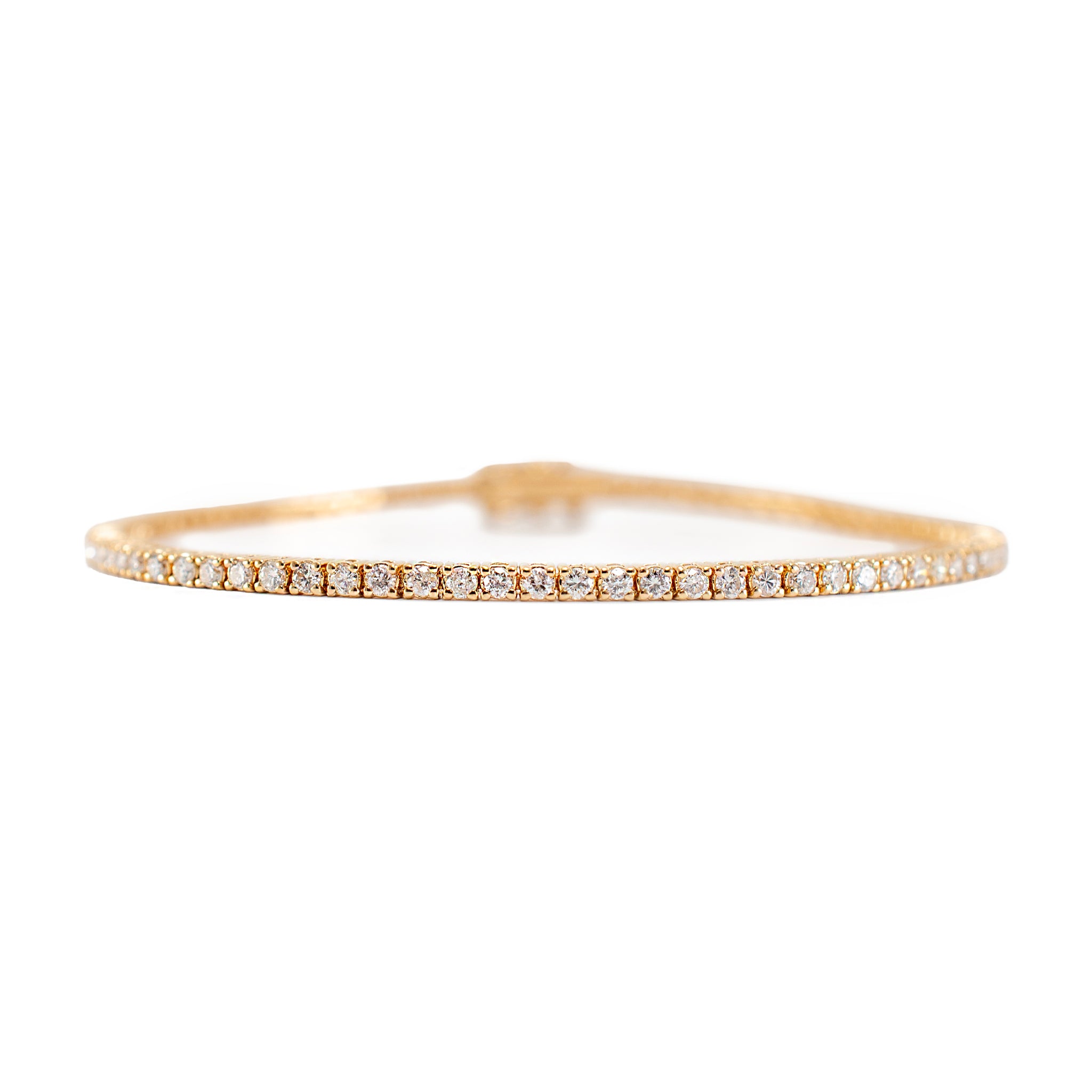 14K Yellow Gold 4-Prong 1.57ct Diamond Tennis Bracelet