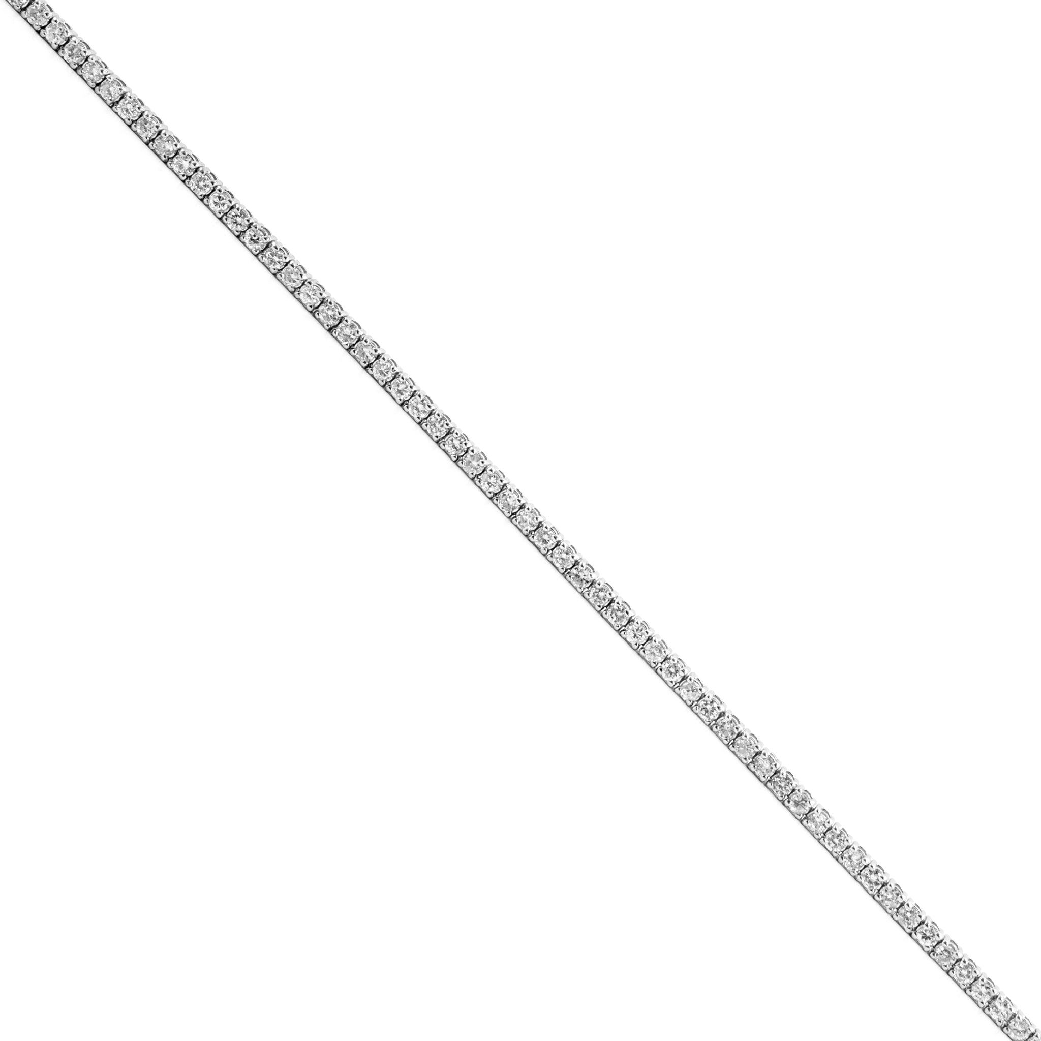 14K White Gold 4-Prong 1.57ct Diamond Tennis Bracelet