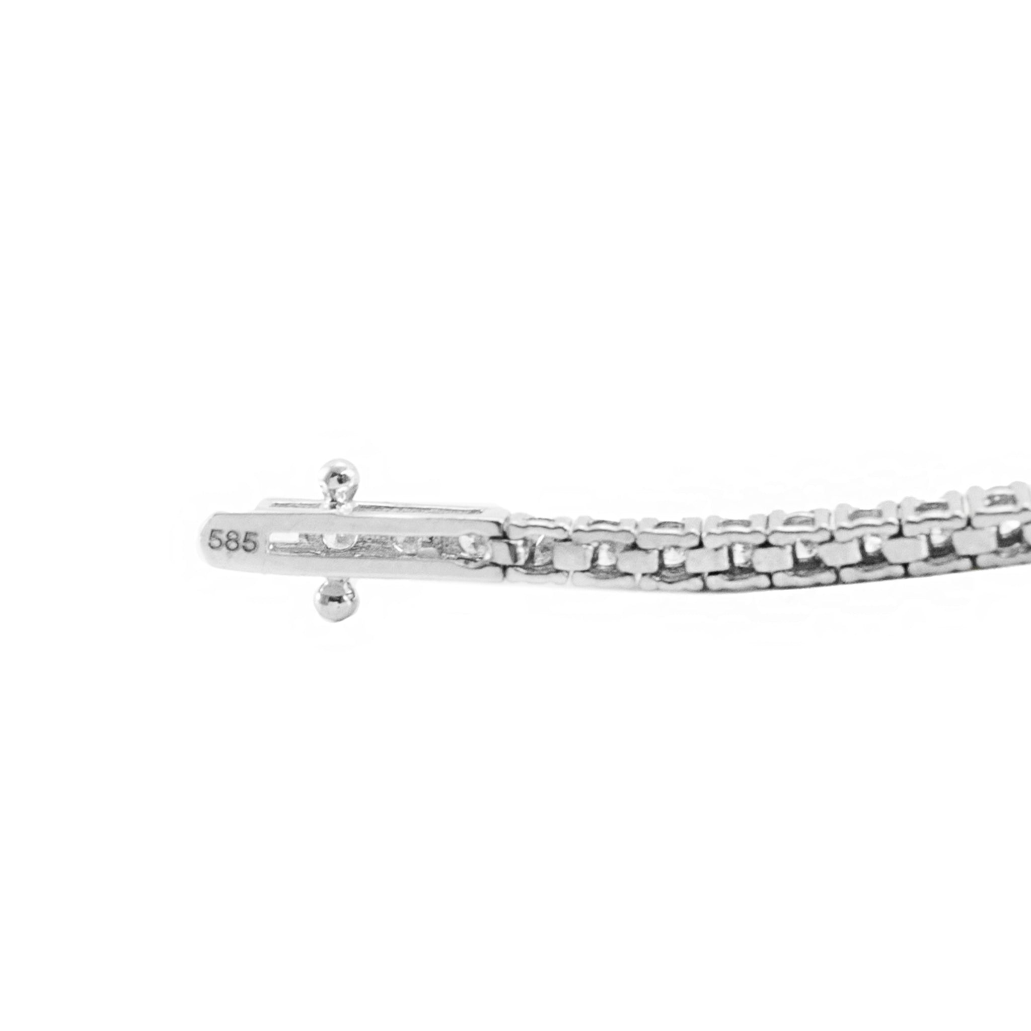 14K White Gold 4-Prong 1.57ct Diamond Tennis Bracelet