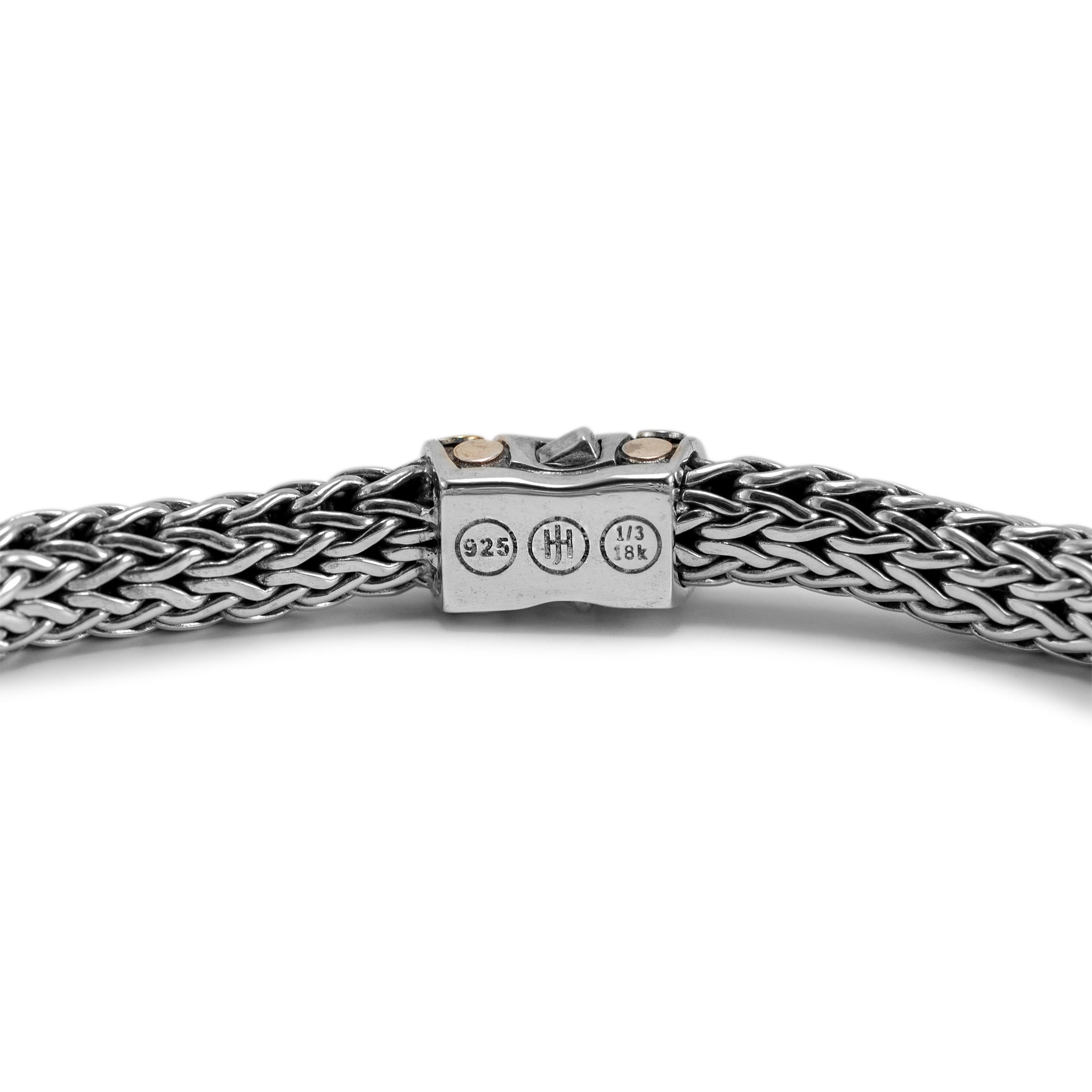 John Hardy 925 Sterling Silver & 18K Yellow Gold Medium Dot Bracelet