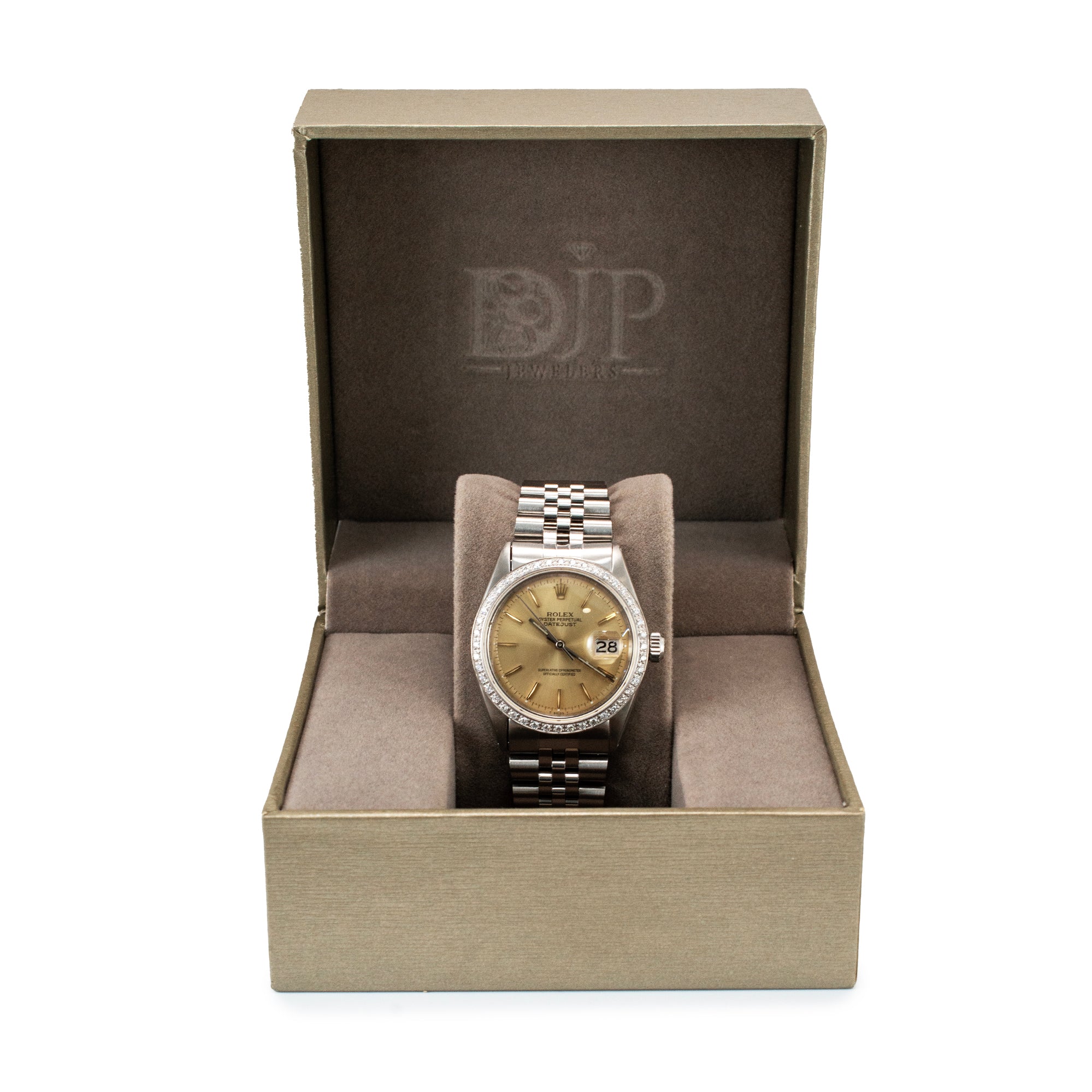 1972 Rolex Datejust 36MM 1601 Diamond Bezel Jubilee Stainless Steel Watch