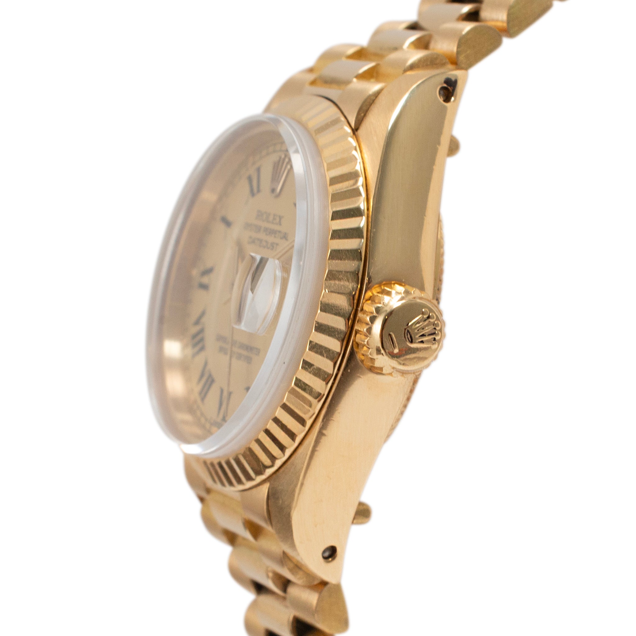 1976 Rolex Lady Datejust 26MM 6917 Diamond Dial President 18K Yellow Gold Watch
