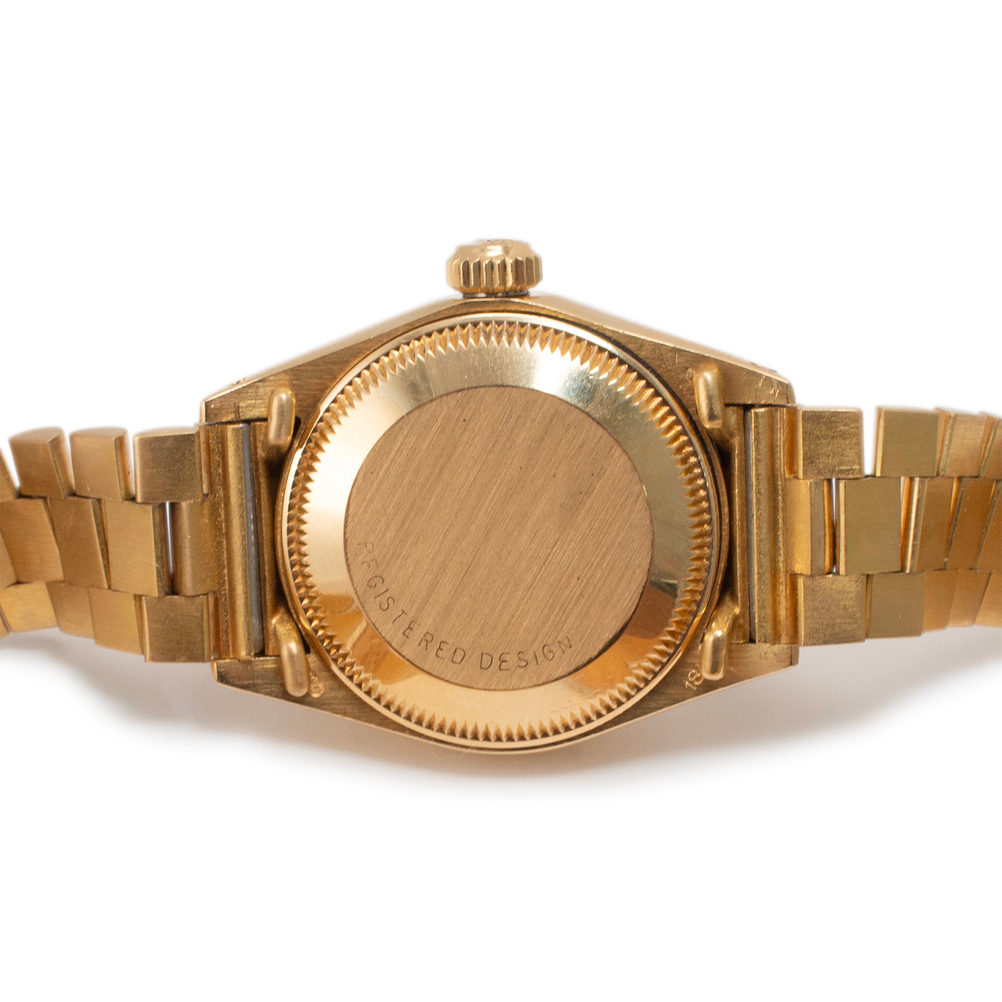 1976 Rolex Lady Datejust 26MM 6917 Diamond Dial President 18K Yellow Gold Watch