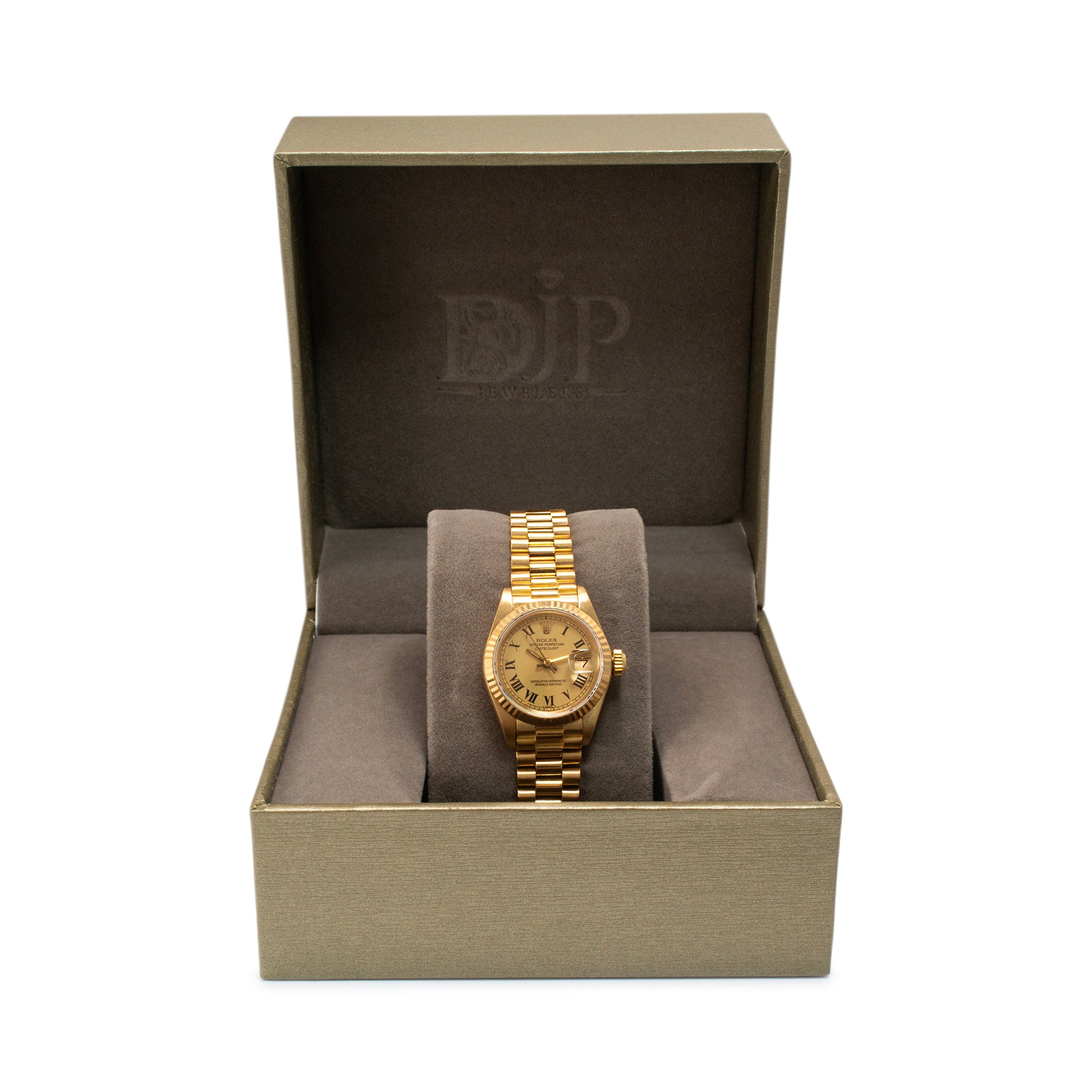 1976 Rolex Lady Datejust 26MM 6917 Diamond Dial President 18K Yellow Gold Watch