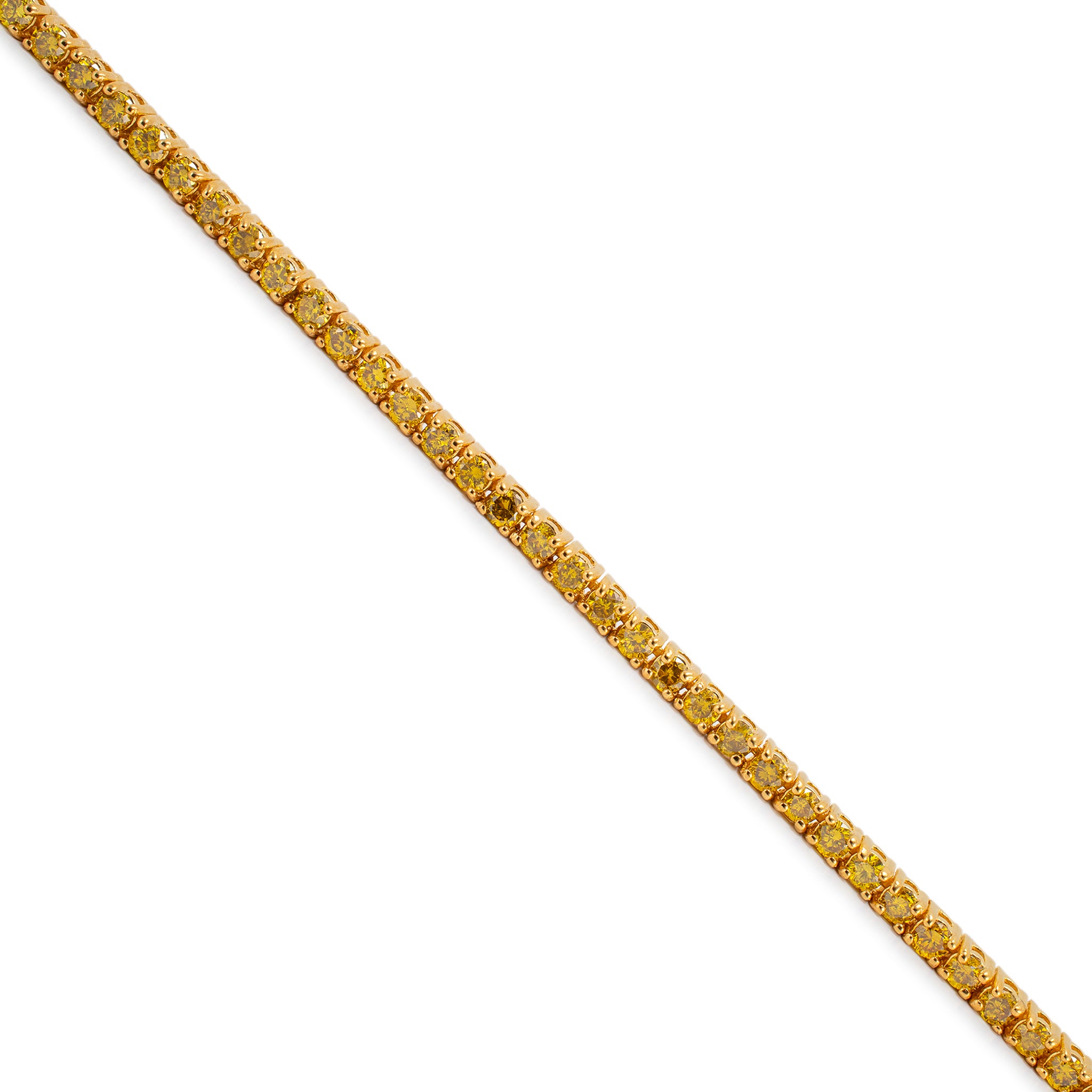 10K Yellow Gold Yellow Diamond Tennis Chain Necklace
