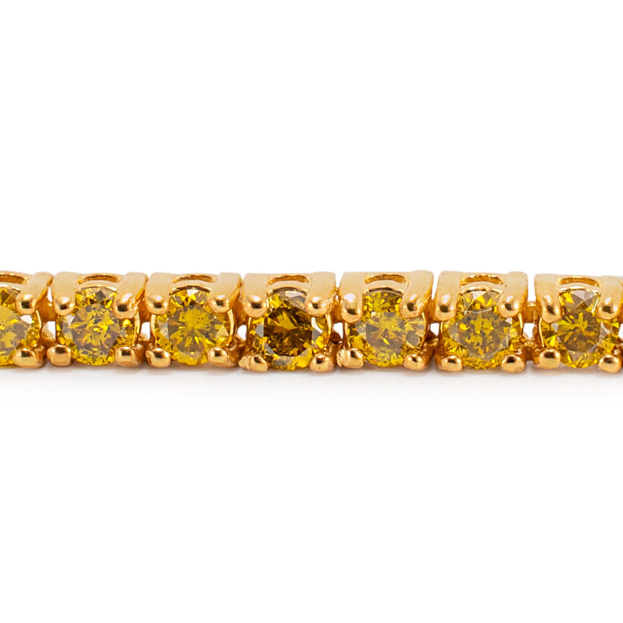 10K Yellow Gold Yellow Diamond Tennis Chain Necklace