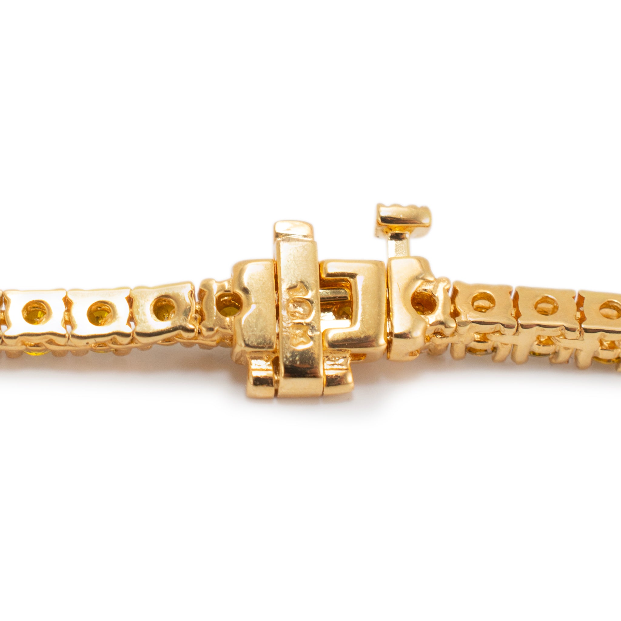 10K Yellow Gold Yellow Diamond Tennis Chain Necklace
