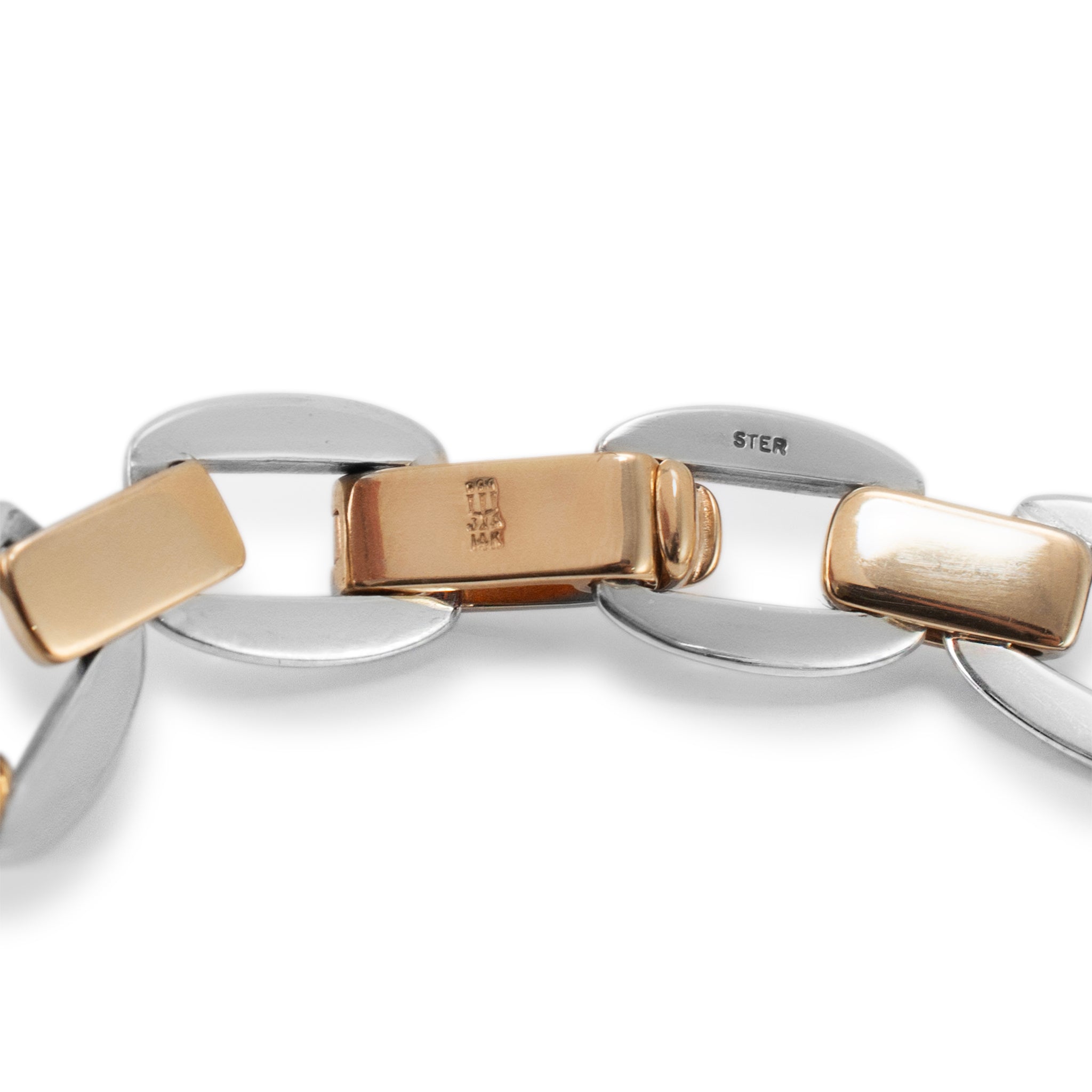 James Avery Retired 925 Sterling Silver 14K Yellow Gold Enduring Bond Bracelet