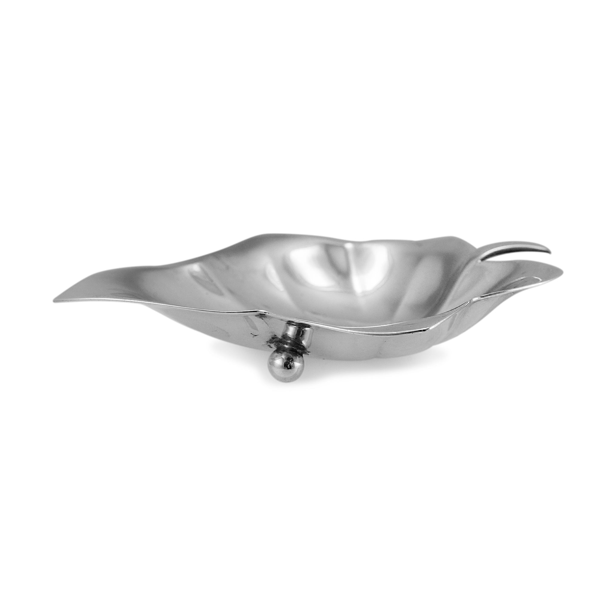 Vintage Tiffany & Co 925 Sterling Silver Maple Leaf Candy Nut Side Dish
