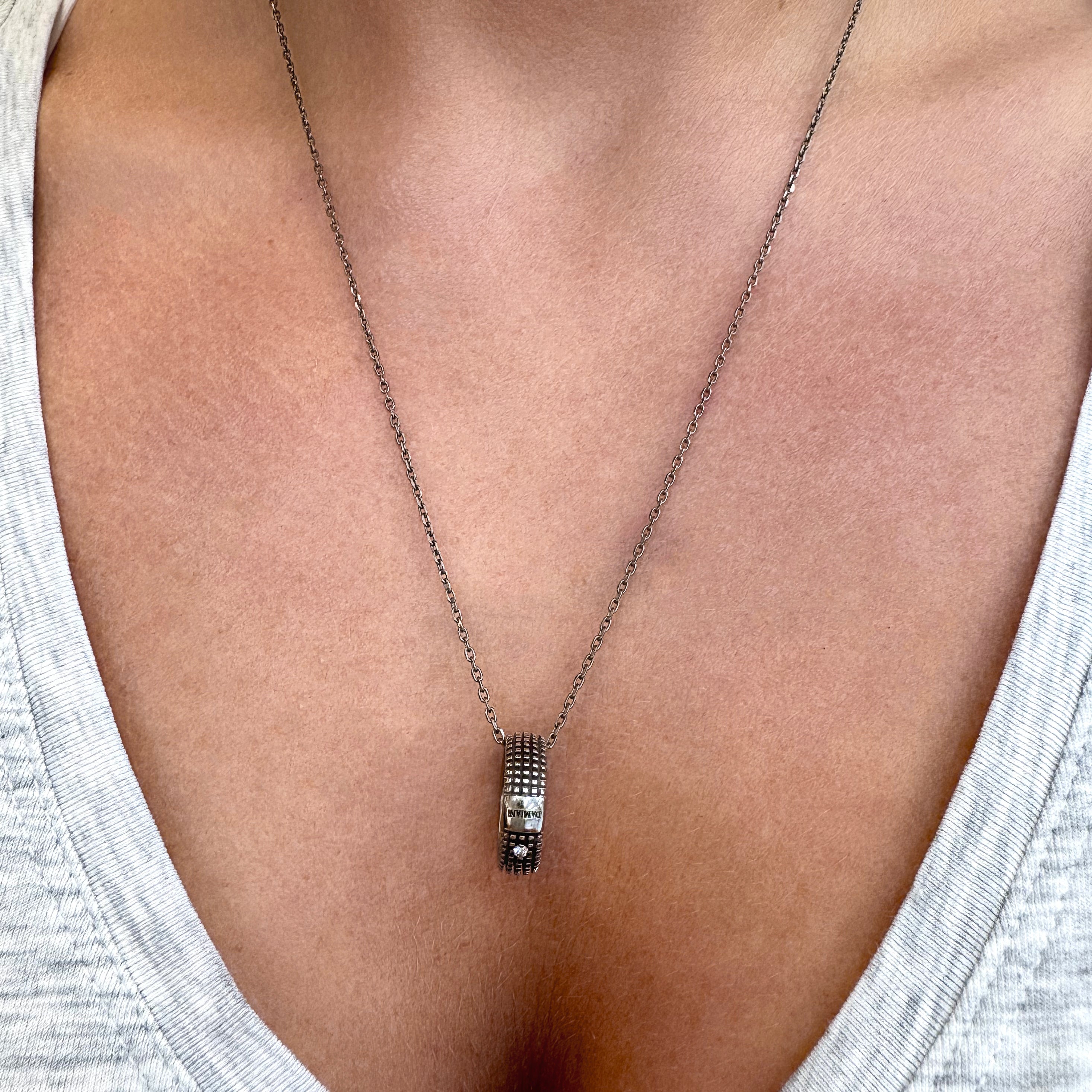 Damiani 18K White Gold & Black Rhodium Diamond Metropolitan Pendant Necklace