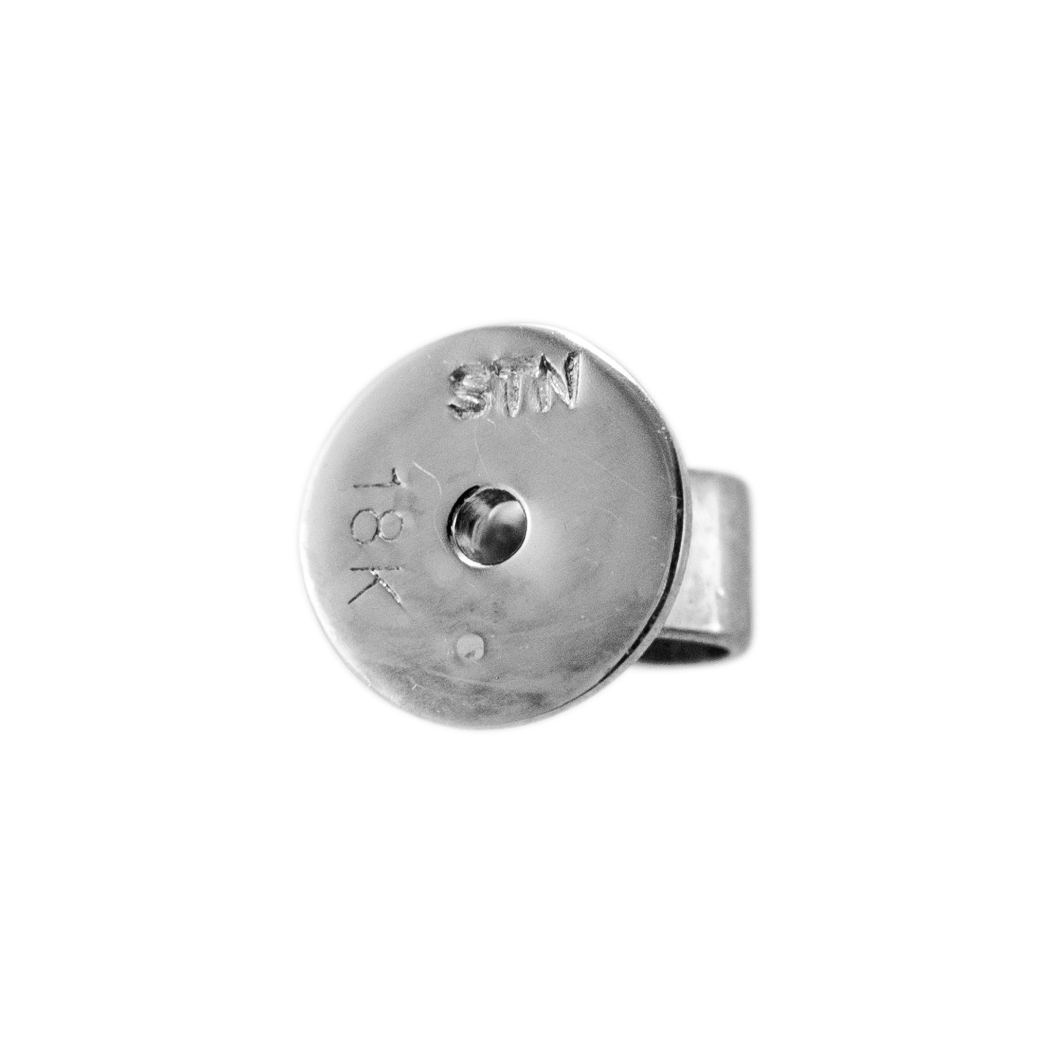 Ladies 14K White Gold Circle Pave Diamond Drop Earrings