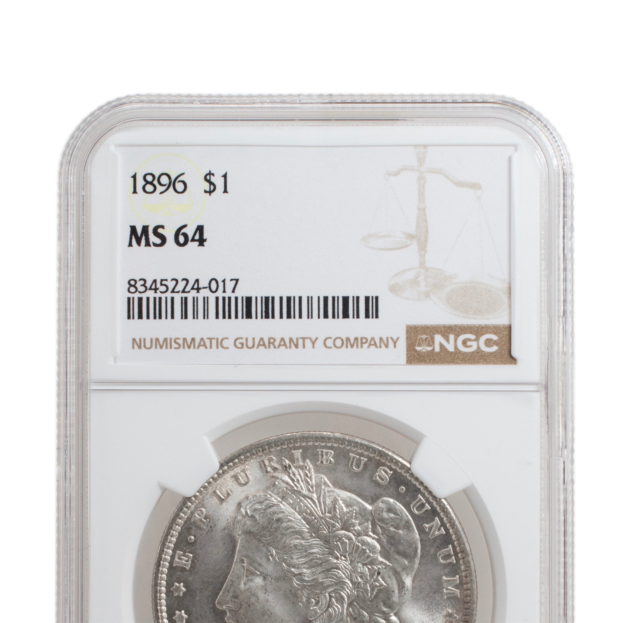 1896 NGC MS64 Silver $1 Morgan Coin