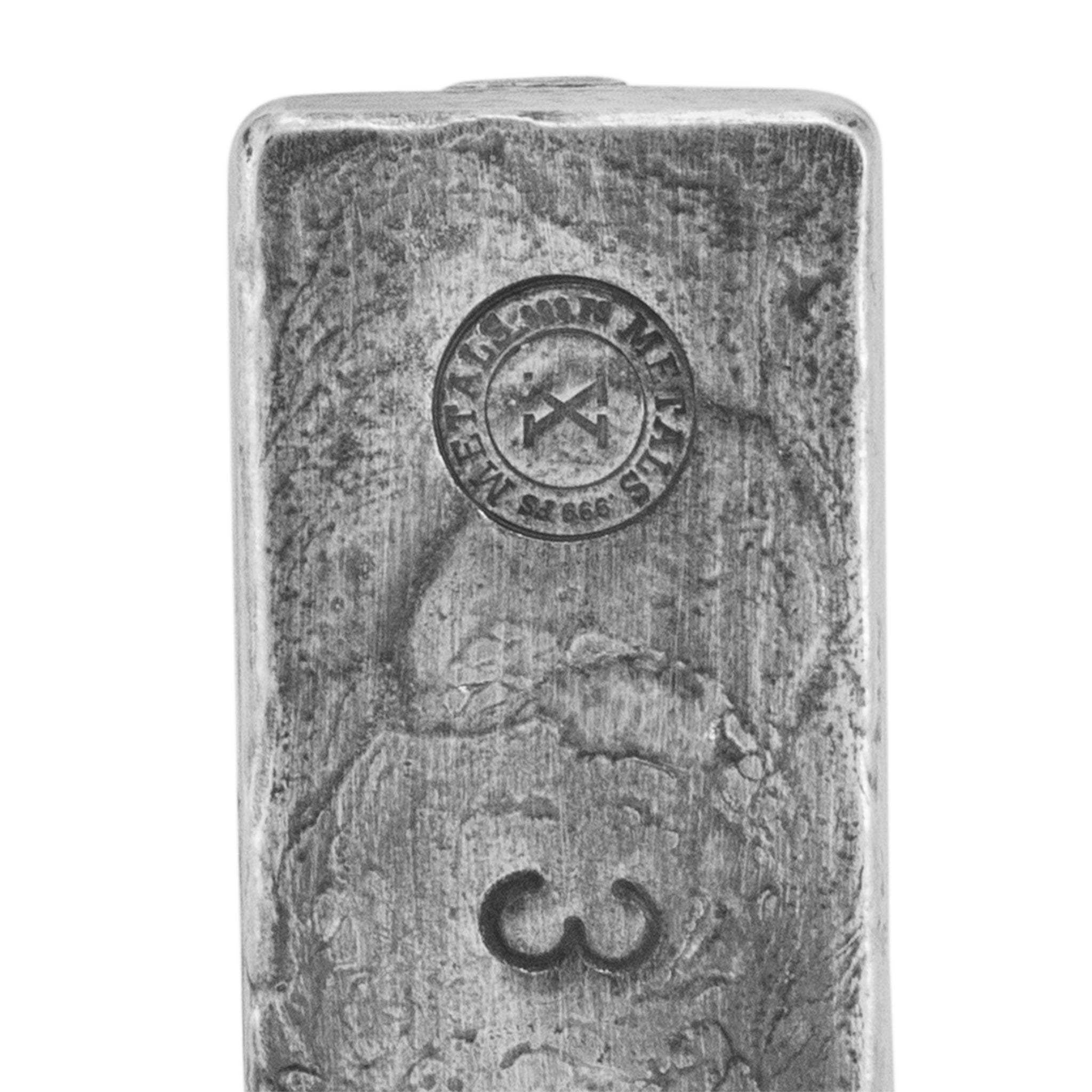 FS Metals 3 Oz 999 Fine Silver Pour Lines Art Bar