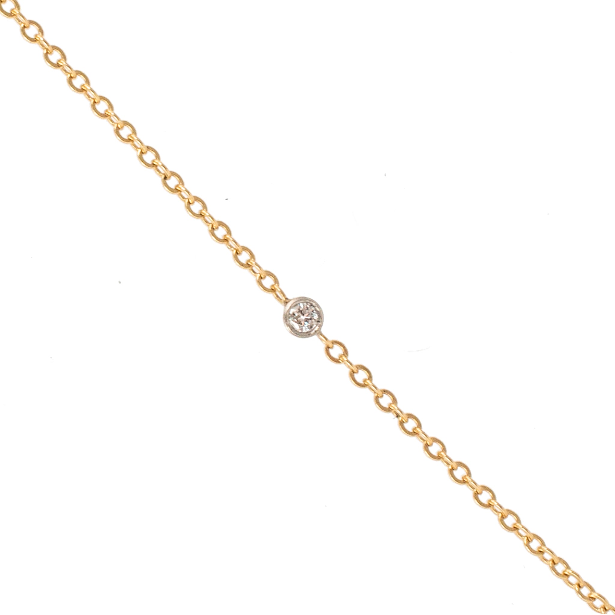 Vintage Palladium 14K Yellow Gold Diamond by the Yard Opera Chain Necklace
