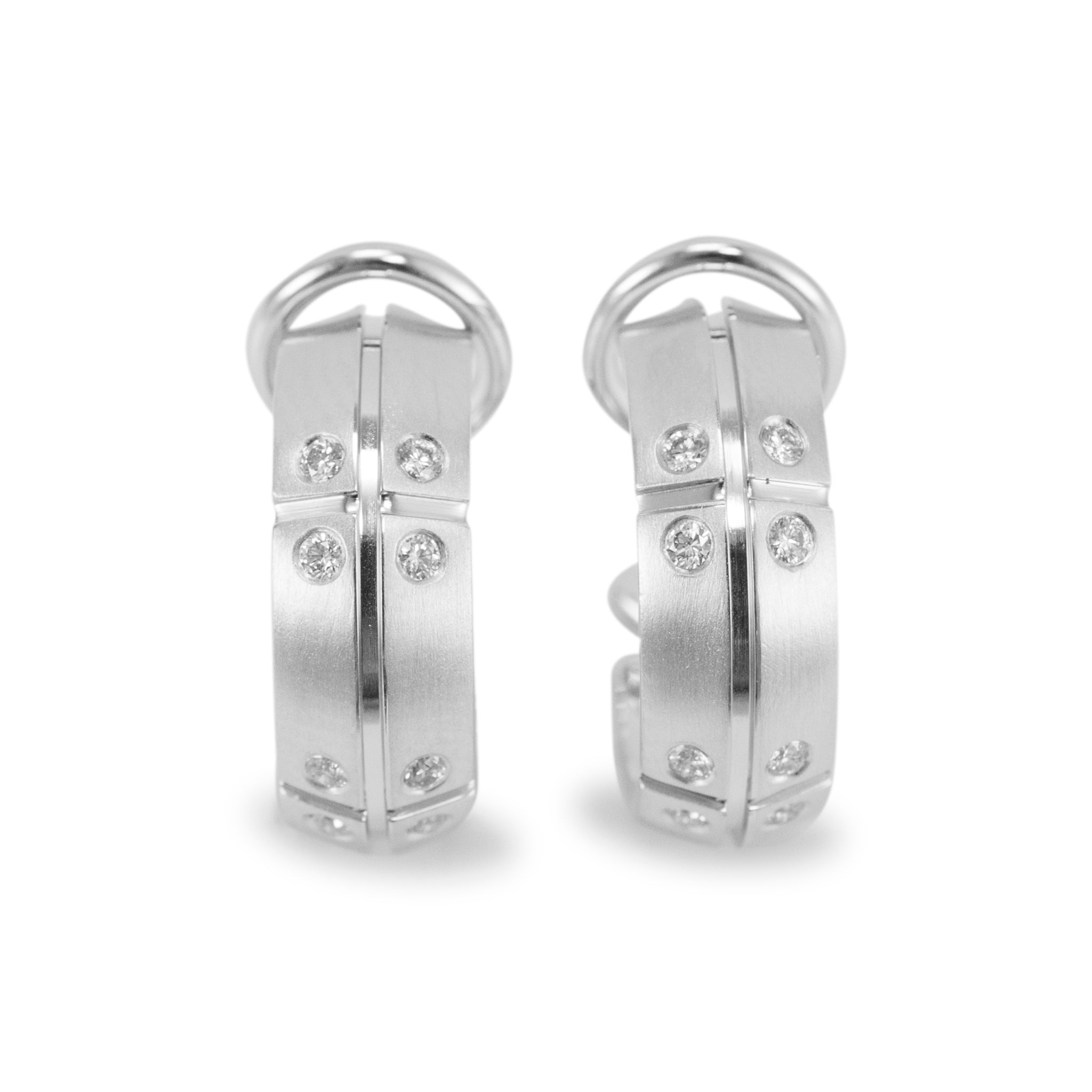 Tiffany & Co. 18K White Gold Streamerica Diamond Hoop Earrings