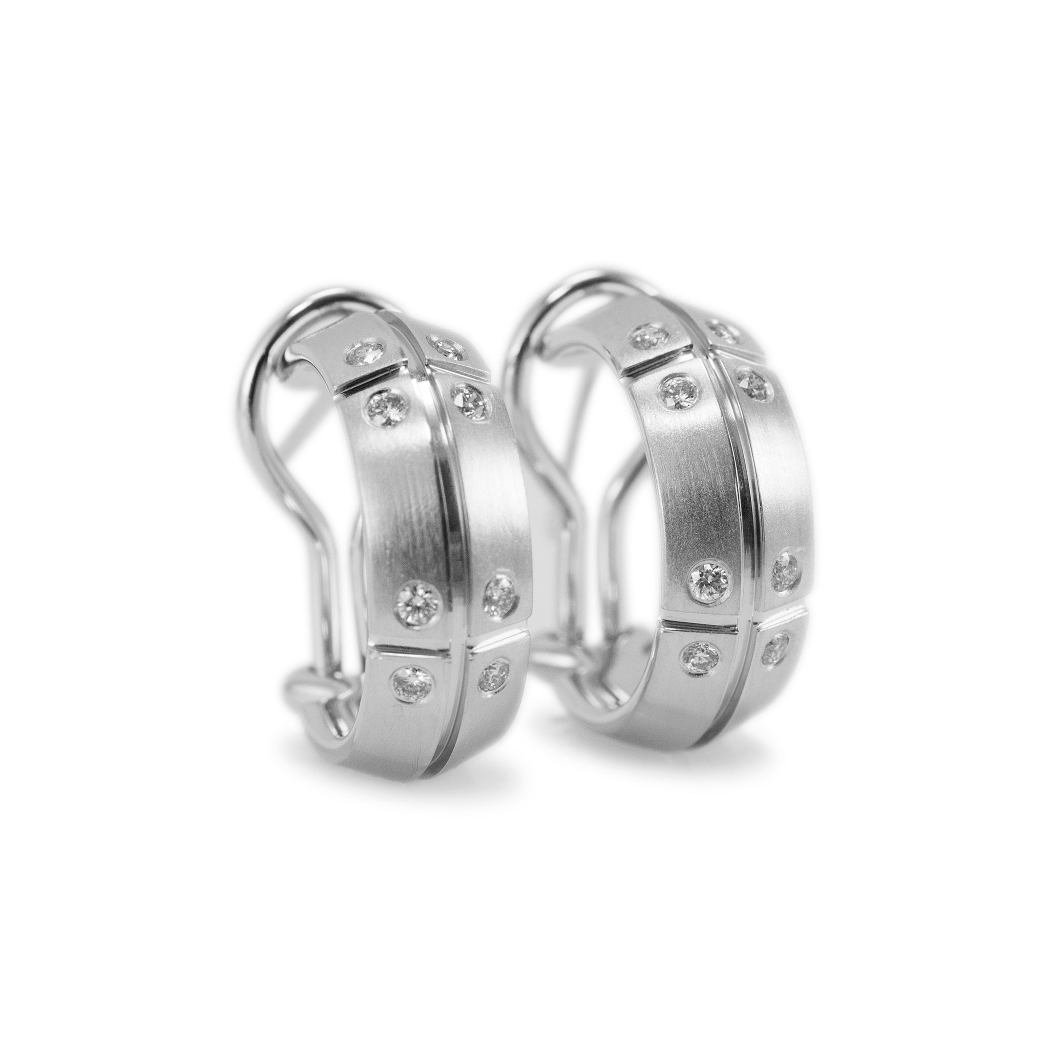 Tiffany & Co. 18K White Gold Streamerica Diamond Hoop Earrings