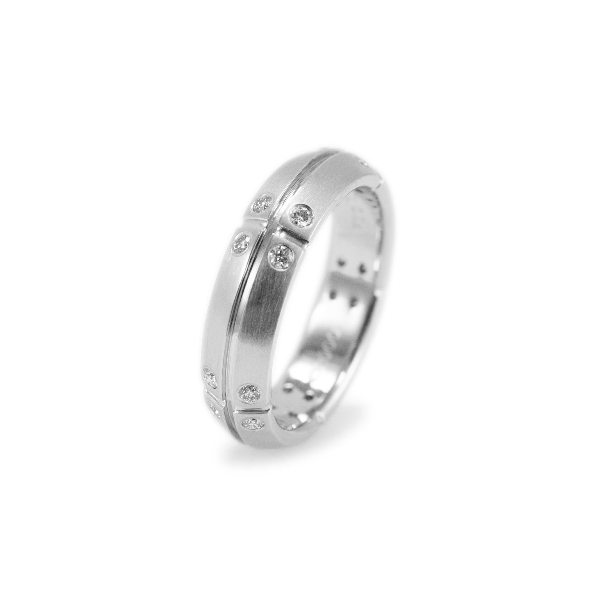 Tiffany & Co. 18K White Gold Streamerica Diamond Band Ring