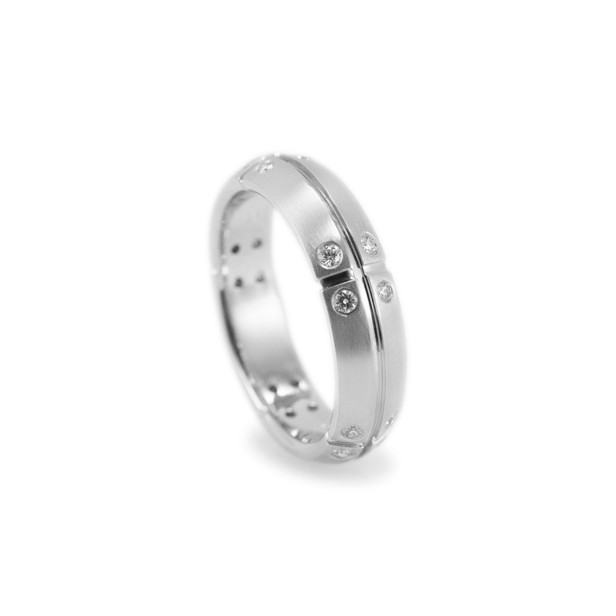 Tiffany & Co. 18K White Gold Streamerica Diamond Band Ring