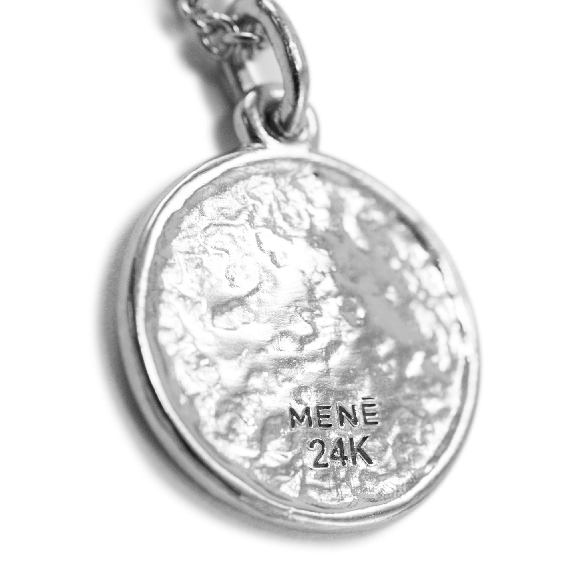 Mene Pure Platinum Holy Spirit Dove Medallion Pendant Necklace