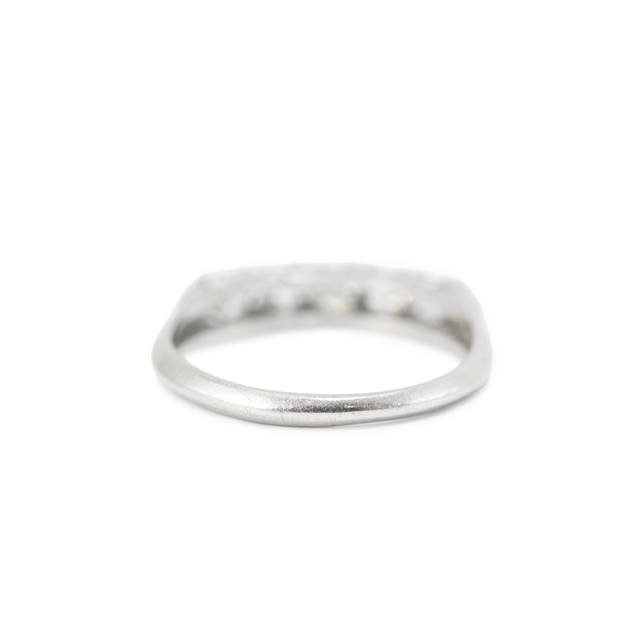 Ladies Antique Art Deco Platinum 0.66ct Old European Cut Diamond Band Ring