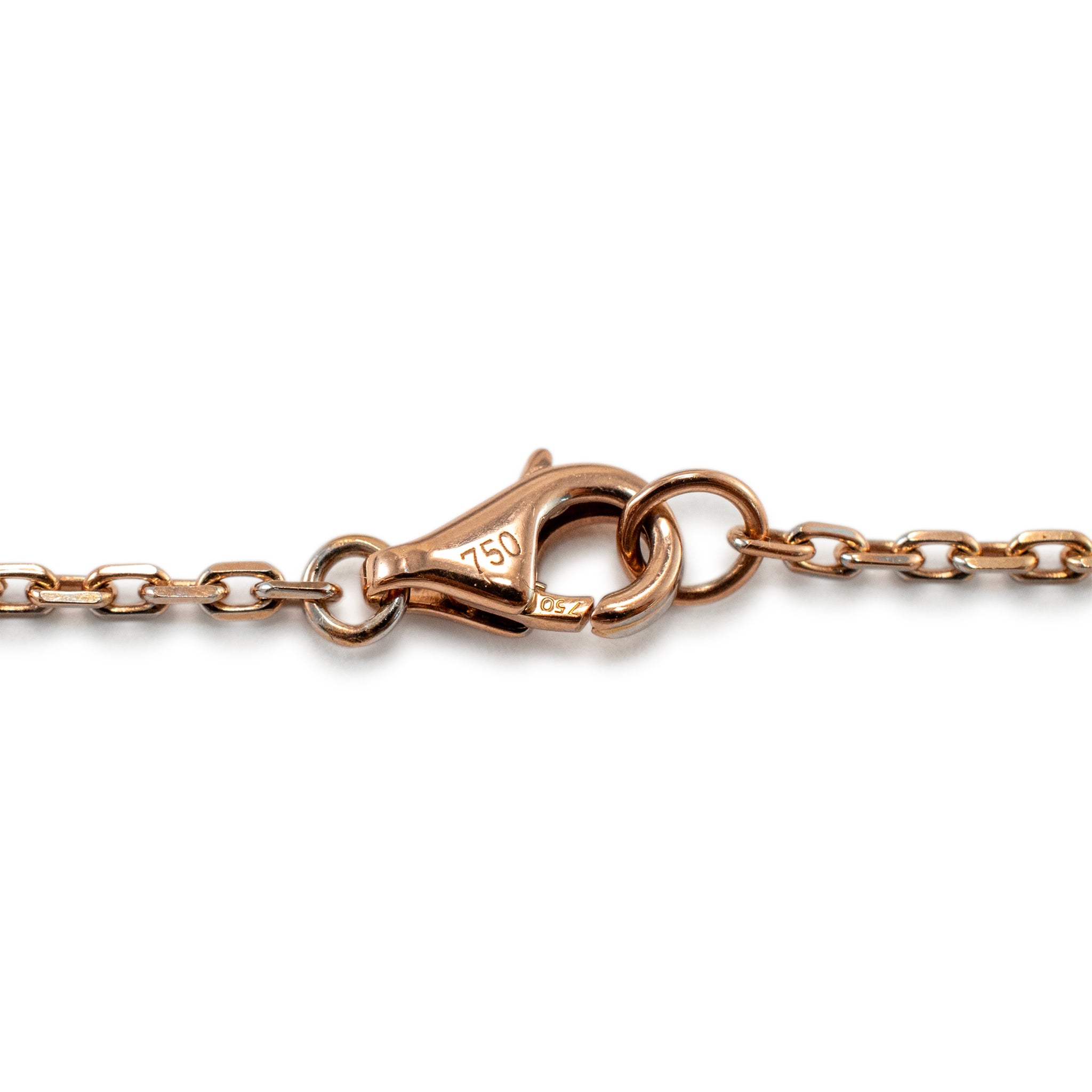 Cartier 18K Rose Gold Half Paved Diamond Baby Love Pendant Necklace