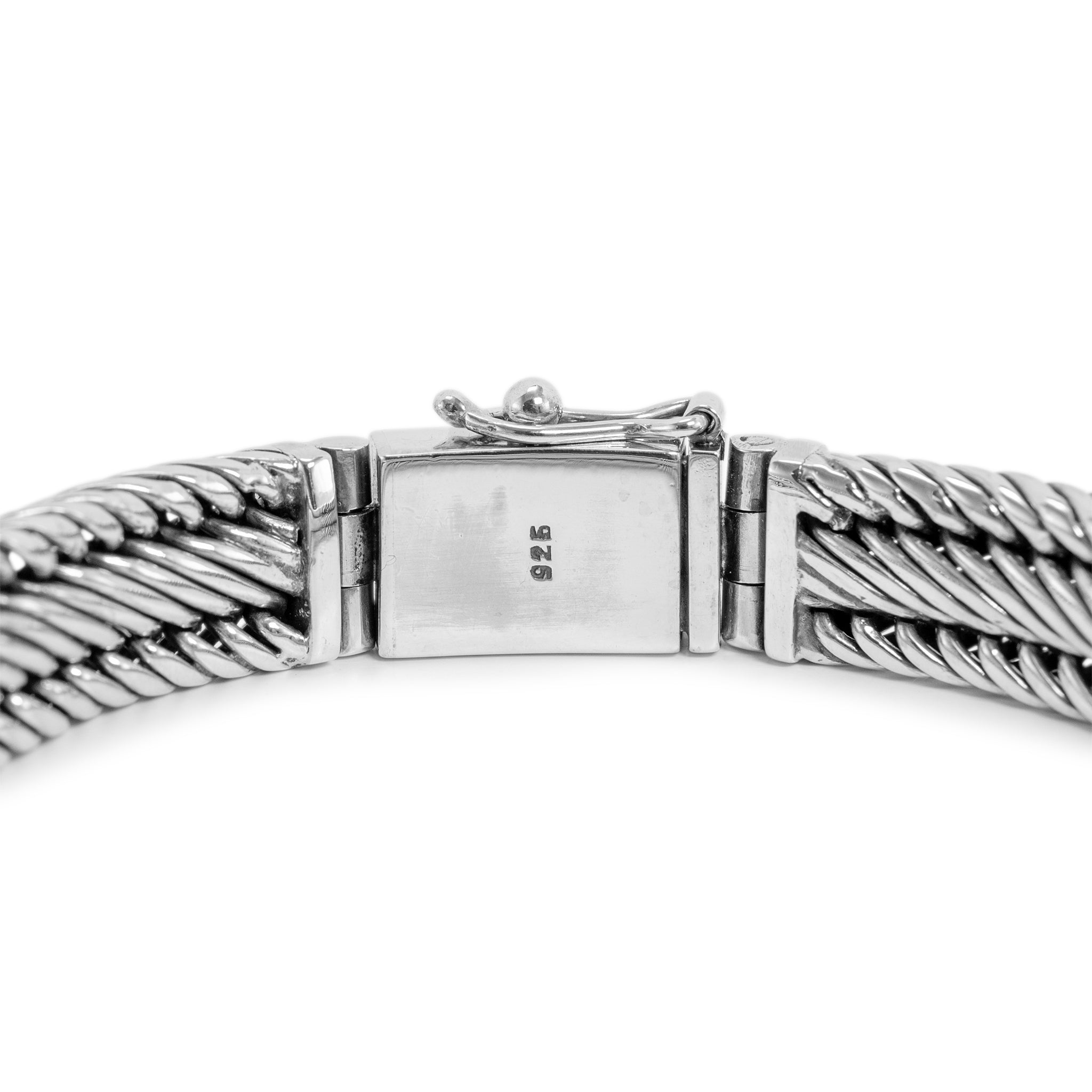 925 Sterling Silver Three-Row Cable Toggle Link Bracelet