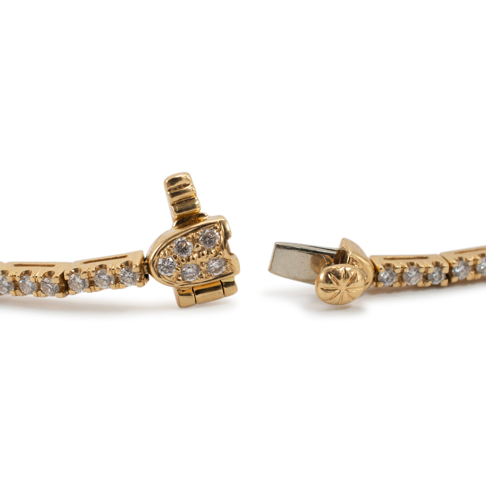 18K Yellow Gold 2.21ct Diamond Station Tennis Bracelet