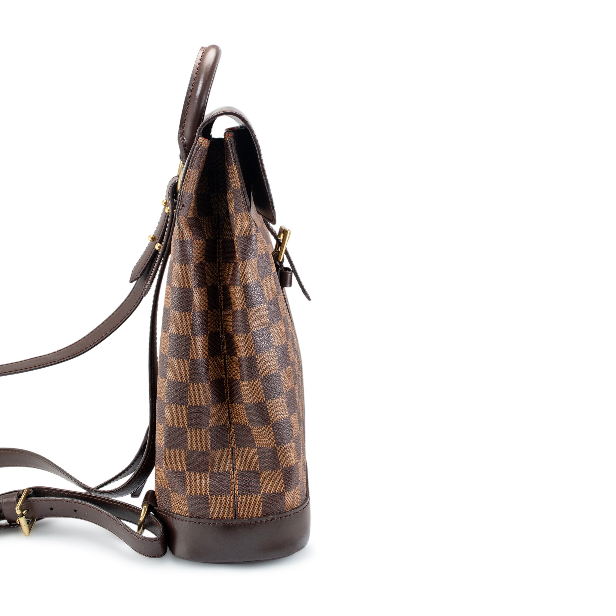 2003 Louis Vuitton N51132 Damier Ebene Soho Canvas Leather Backpack