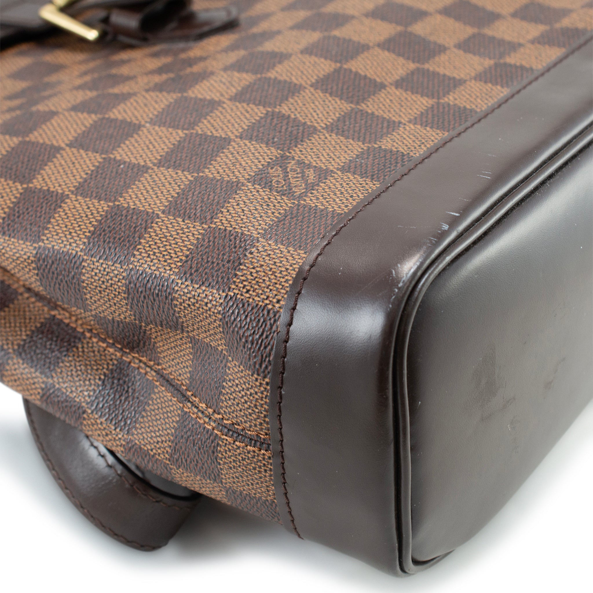 2003 Louis Vuitton N51132 Damier Ebene Soho Canvas Leather Backpack