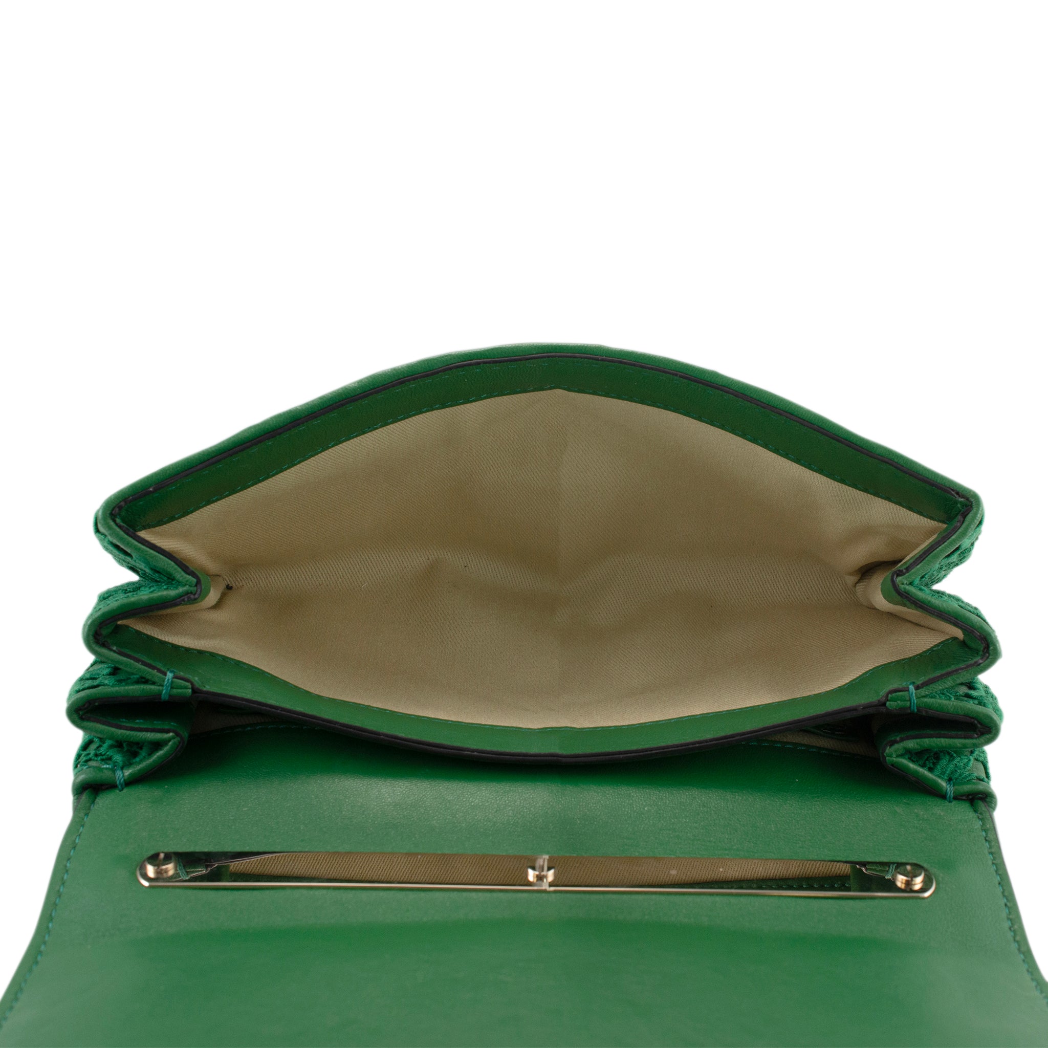 Valentino Garavani Green Leather Rockstud Shoulder Handbag