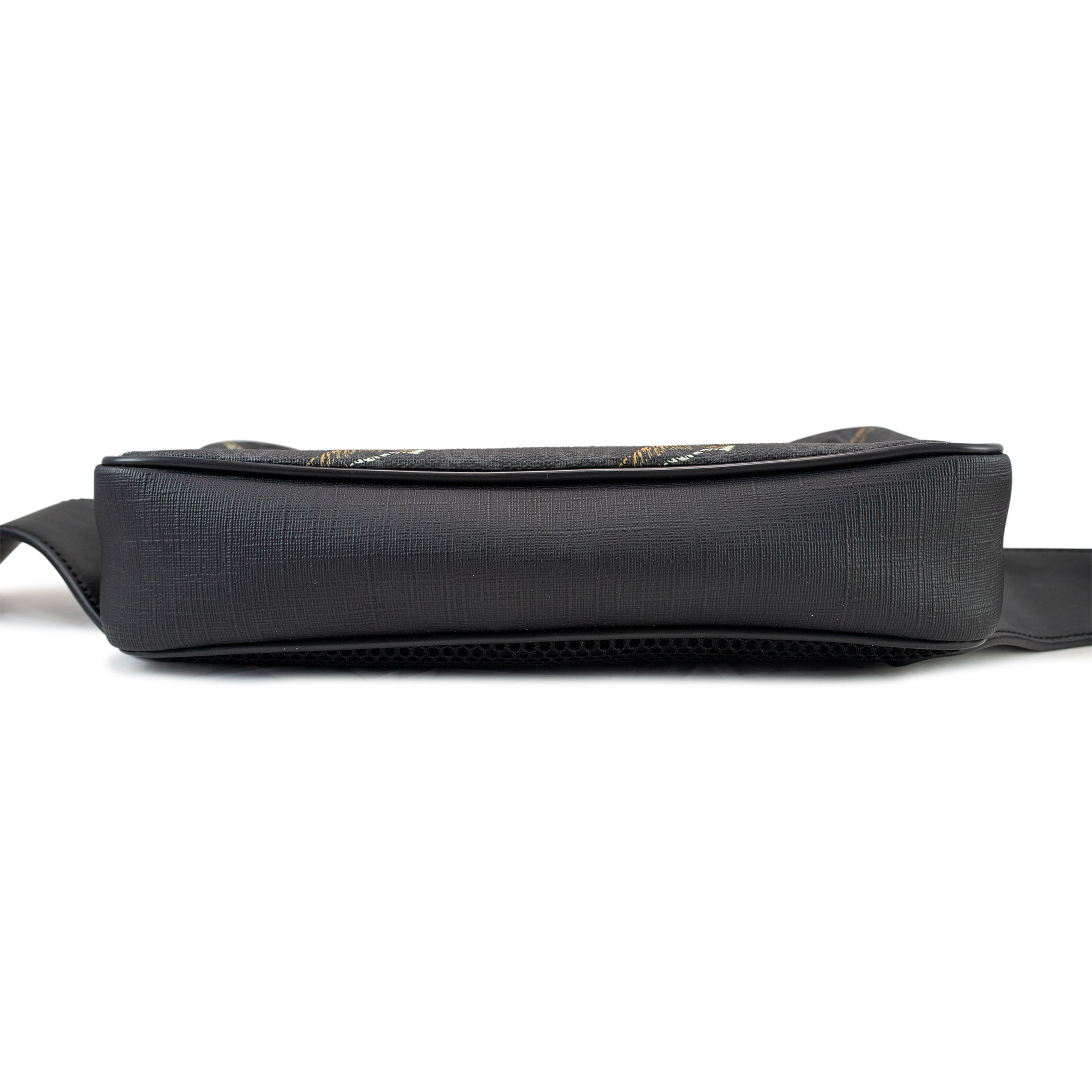 Gucci GG Monogram Supreme Tigers Black Leather Bestiary Belt Bag